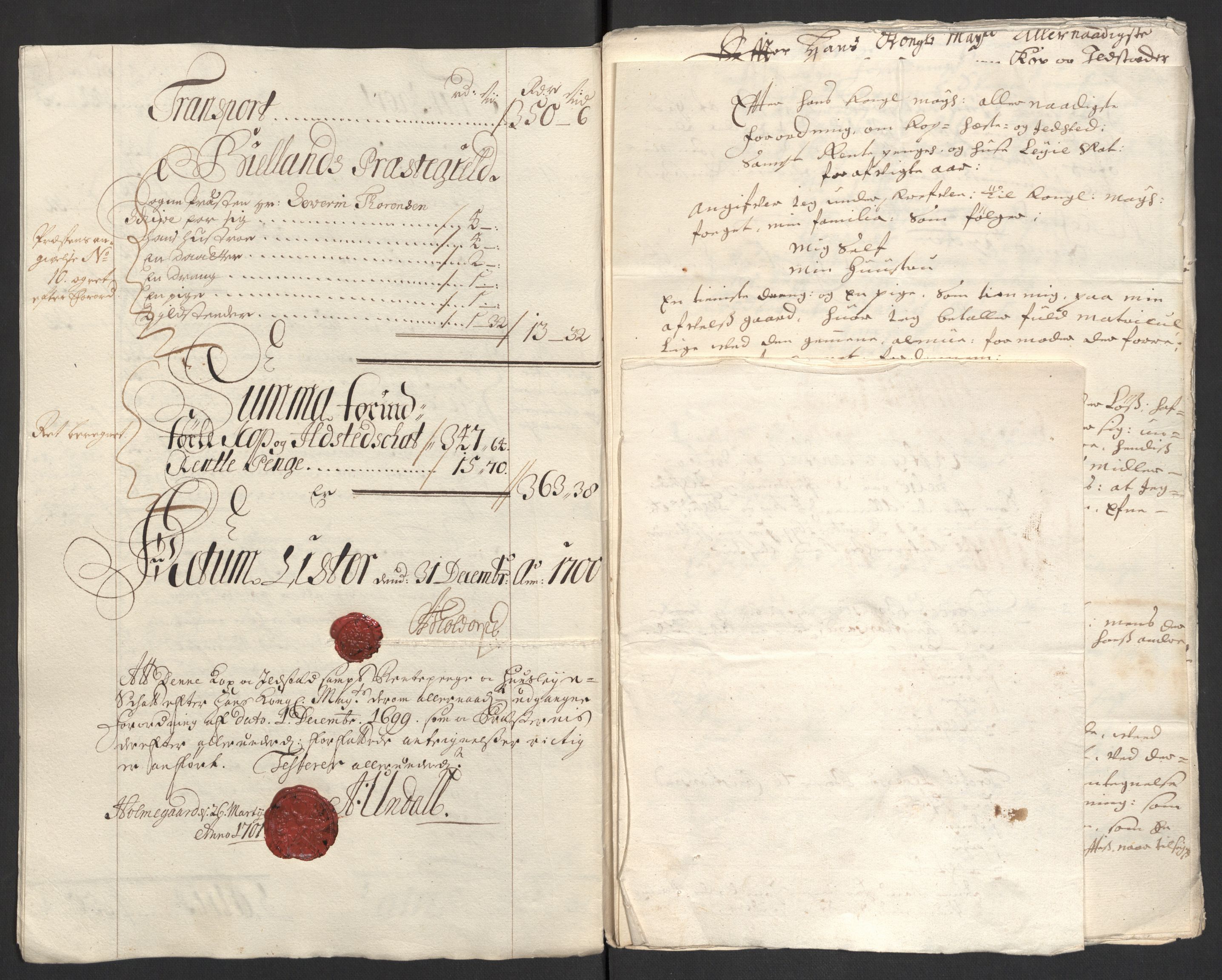 Rentekammeret inntil 1814, Reviderte regnskaper, Fogderegnskap, AV/RA-EA-4092/R43/L2548: Fogderegnskap Lista og Mandal, 1700, s. 81