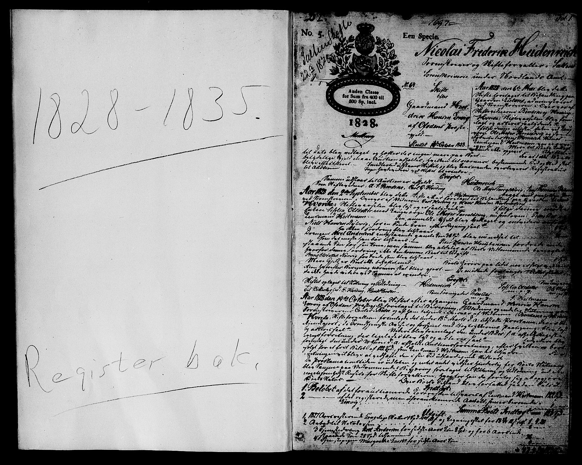 Salten sorenskriveri, AV/SAT-A-4578/1/3/3A/L0049: Skifteprotokoll 22a, 1828-1832, s. 0b-1a