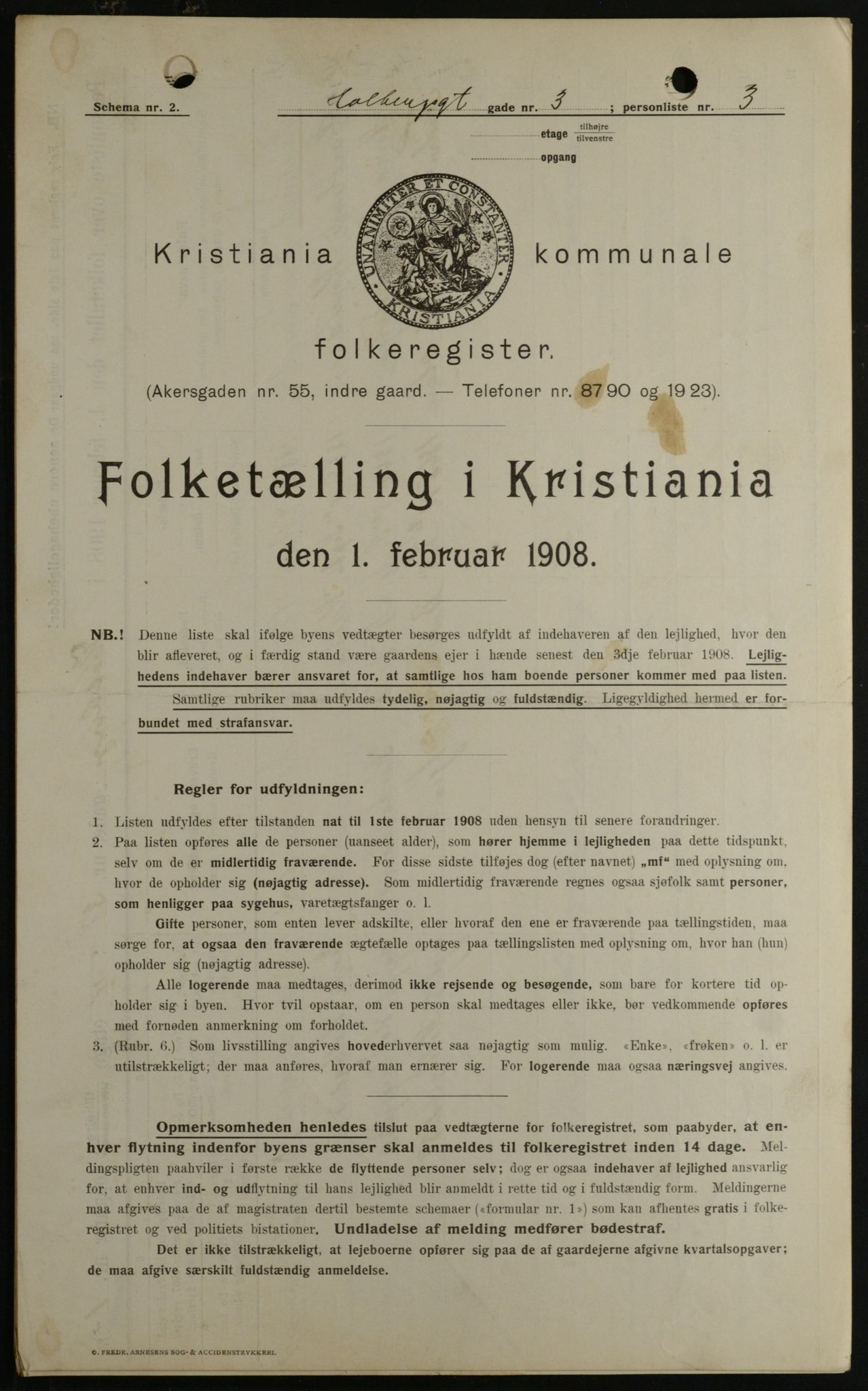 OBA, Kommunal folketelling 1.2.1908 for Kristiania kjøpstad, 1908, s. 36197