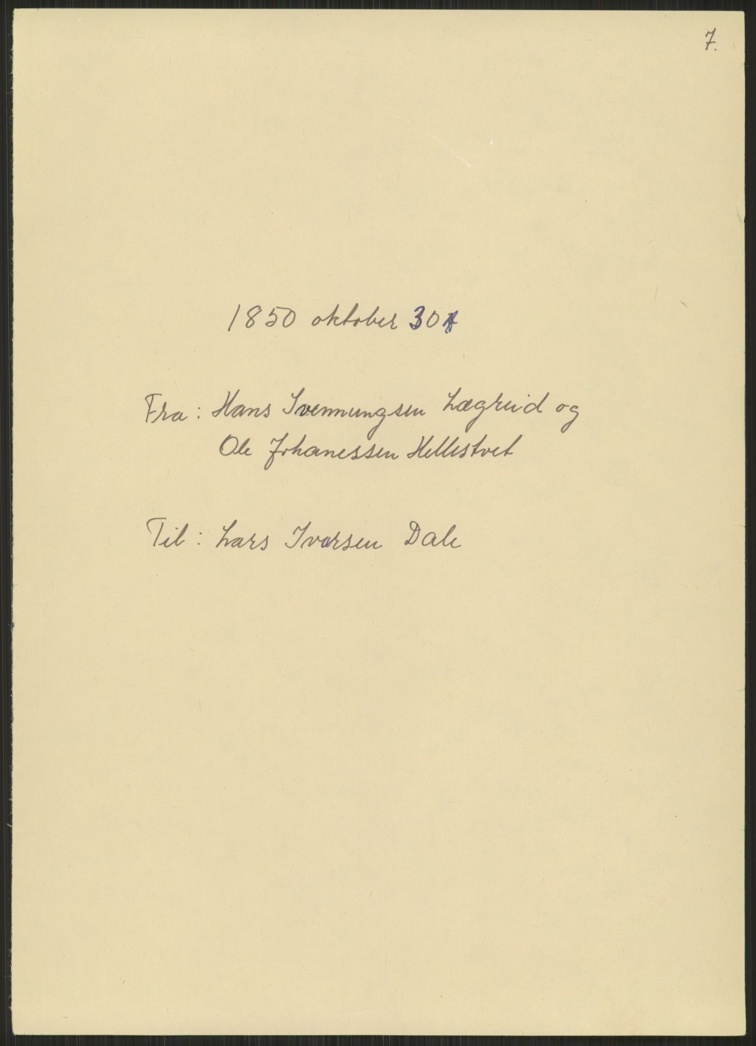 Samlinger til kildeutgivelse, Amerikabrevene, AV/RA-EA-4057/F/L0032: Innlån fra Hordaland: Nesheim - Øverland, 1838-1914, s. 121