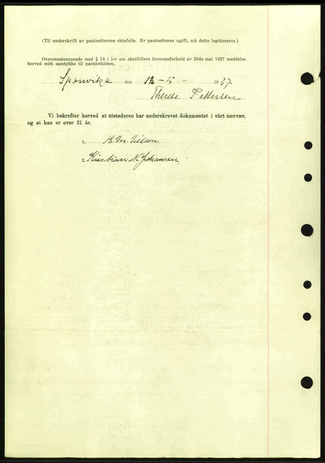 Idd og Marker sorenskriveri, AV/SAO-A-10283/G/Gb/Gbc/L0001: Pantebok nr. B1-3, 1936-1939, Dagboknr: 500/1937