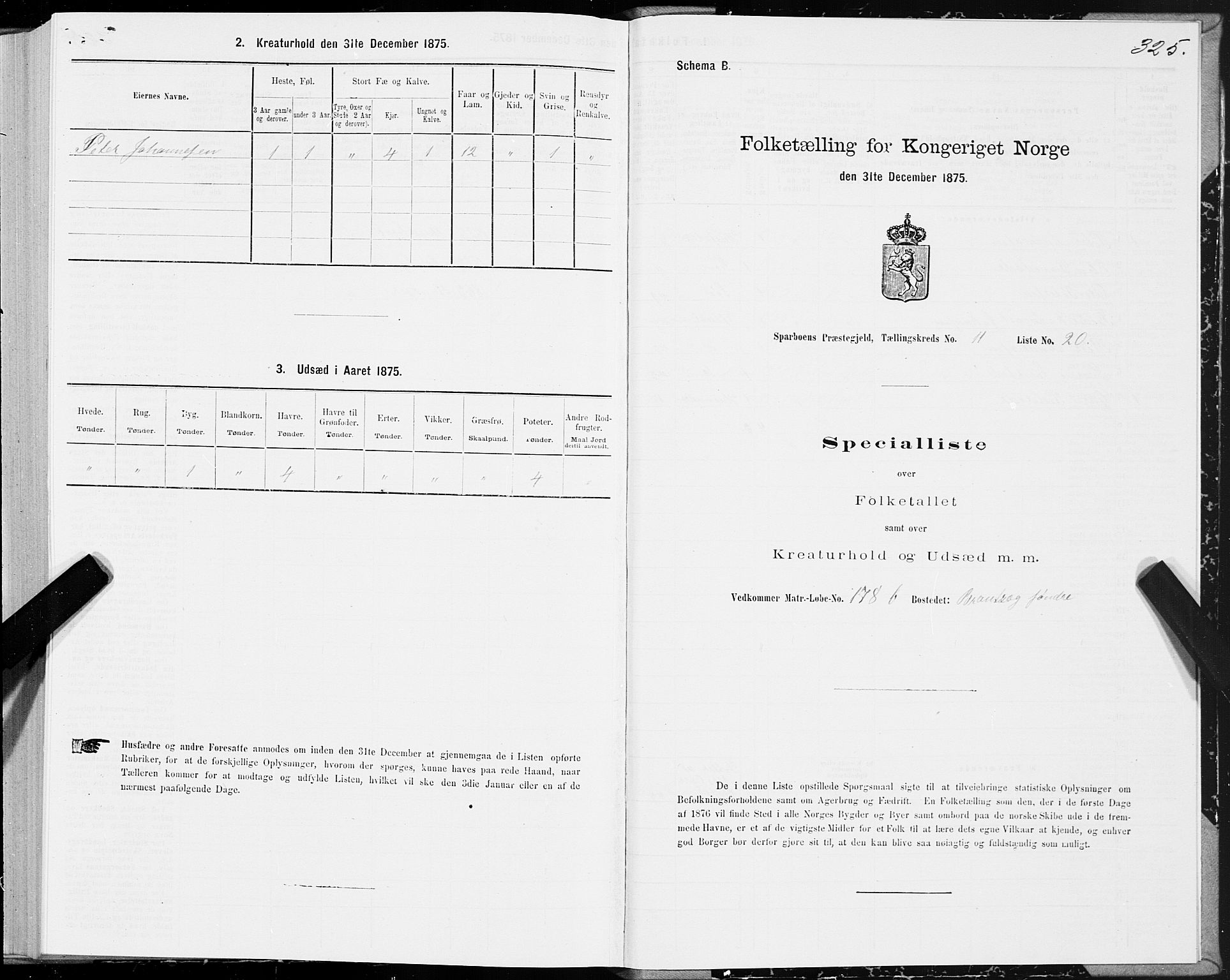 SAT, Folketelling 1875 for 1731P Sparbu prestegjeld, 1875, s. 4325