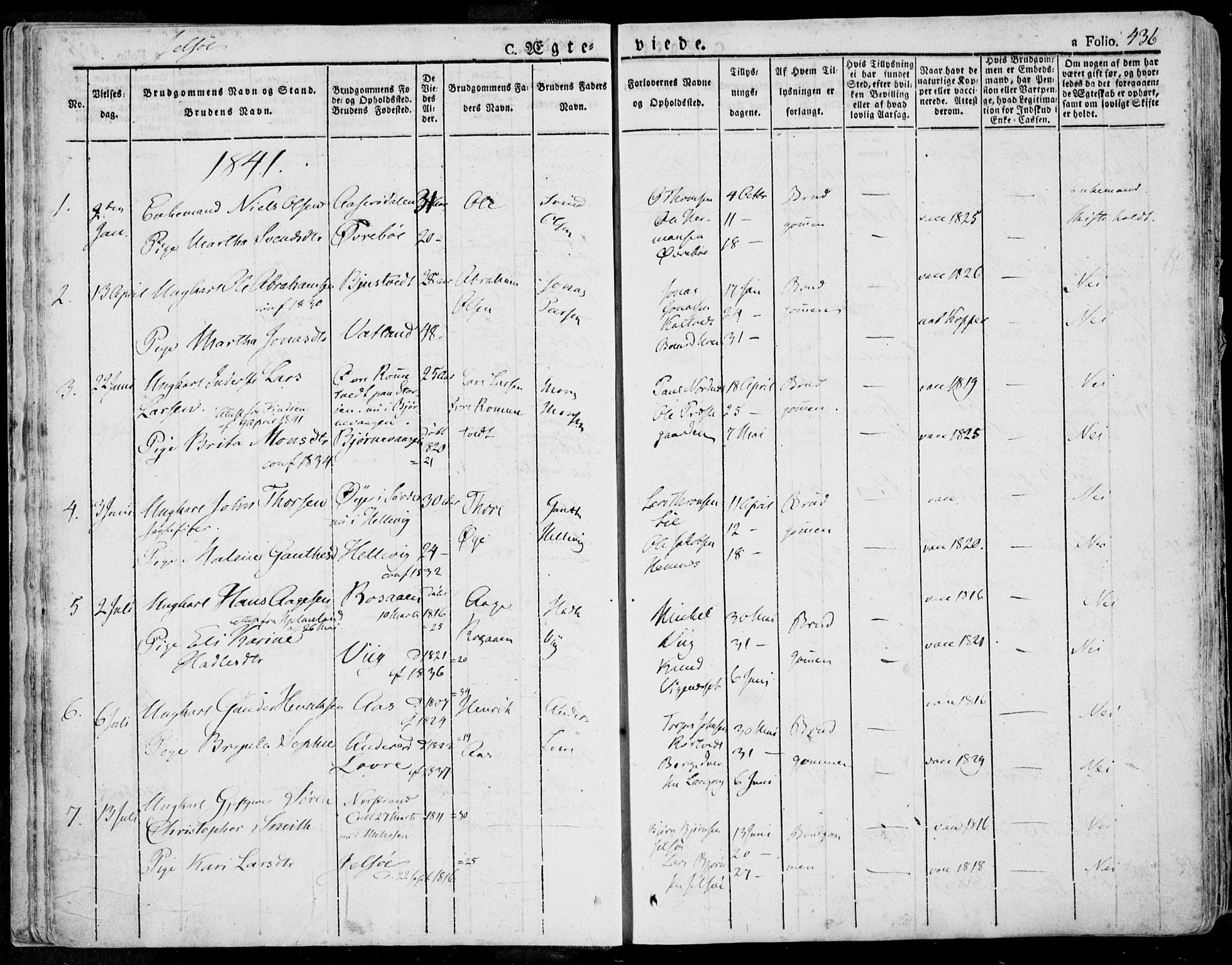 Jelsa sokneprestkontor, AV/SAST-A-101842/01/IV: Ministerialbok nr. A 6.2, 1828-1853, s. 436
