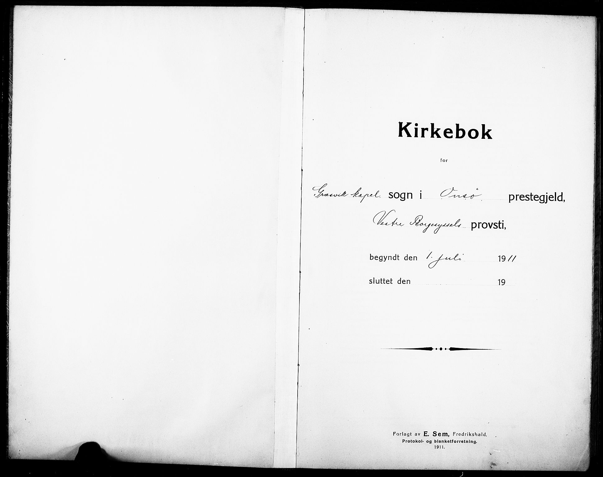 Onsøy prestekontor Kirkebøker, SAO/A-10914/G/Gb/L0002: Klokkerbok nr. II 2, 1911-1933