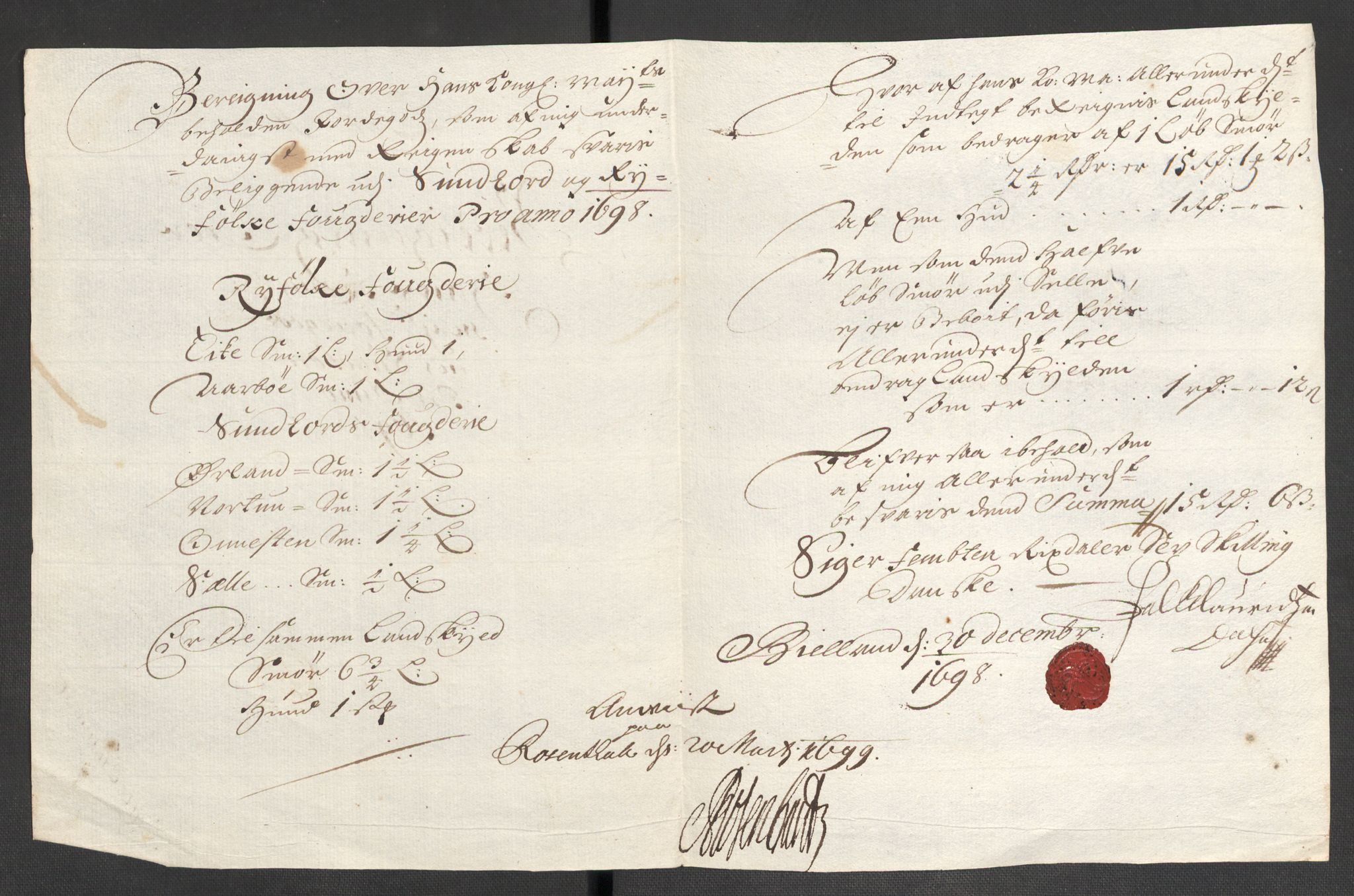 Rentekammeret inntil 1814, Reviderte regnskaper, Fogderegnskap, RA/EA-4092/R48/L2977: Fogderegnskap Sunnhordland og Hardanger, 1697-1698, s. 242