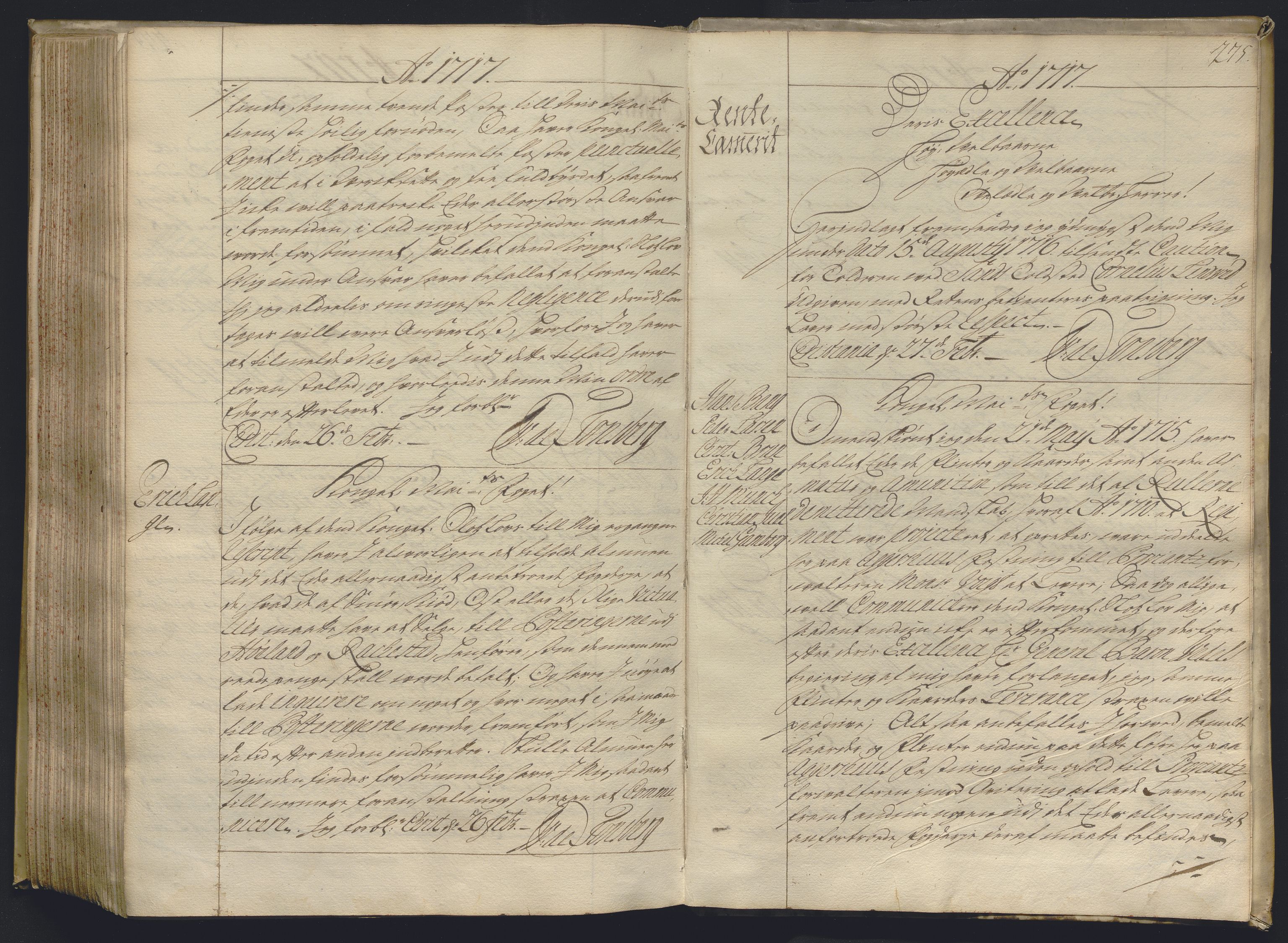 Kristiania stiftamt, AV/SAO-A-10386/B/Ba/L0004: Kopibok, 1715-1717, s. 274b-275a