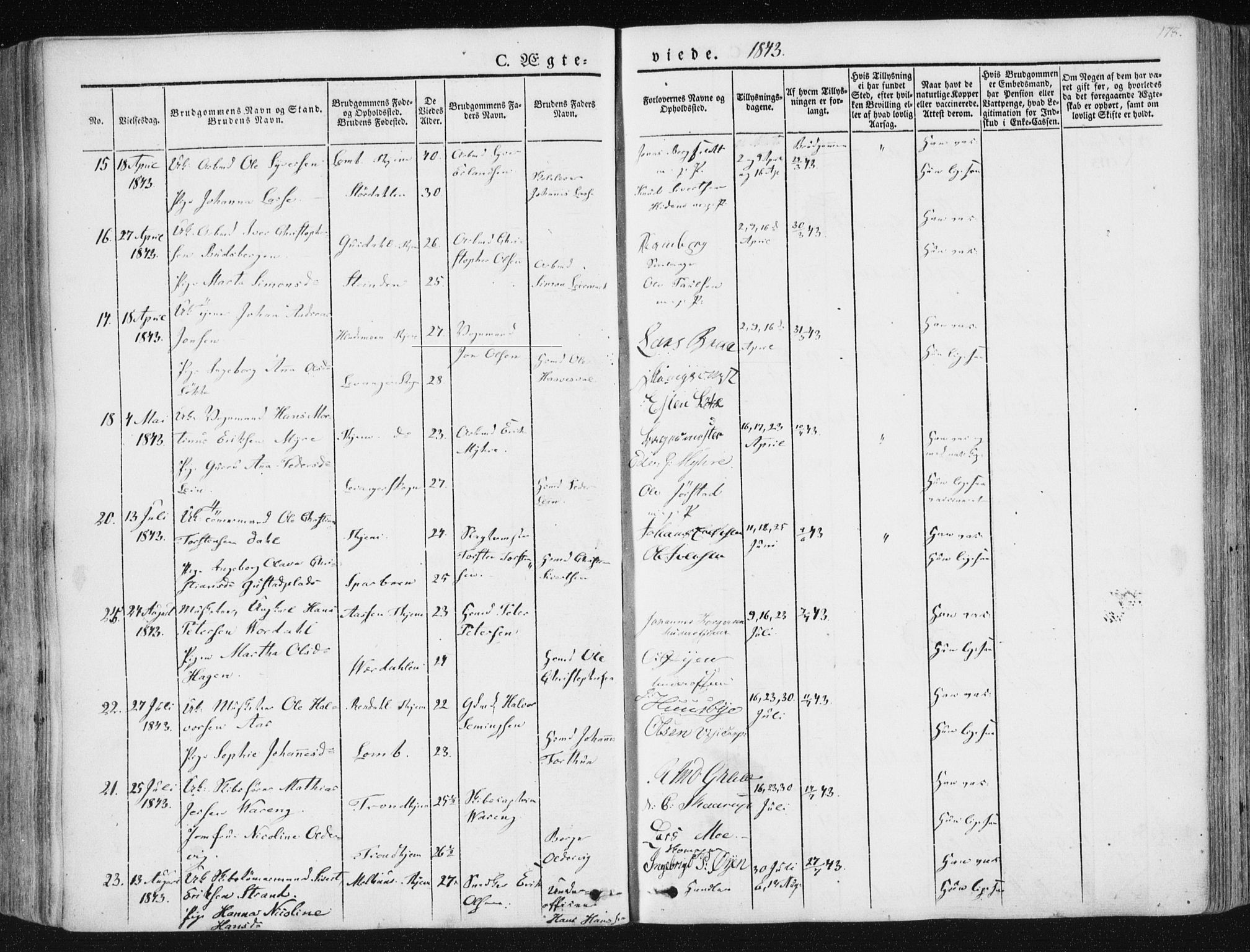 Ministerialprotokoller, klokkerbøker og fødselsregistre - Sør-Trøndelag, SAT/A-1456/602/L0110: Ministerialbok nr. 602A08, 1840-1854, s. 178