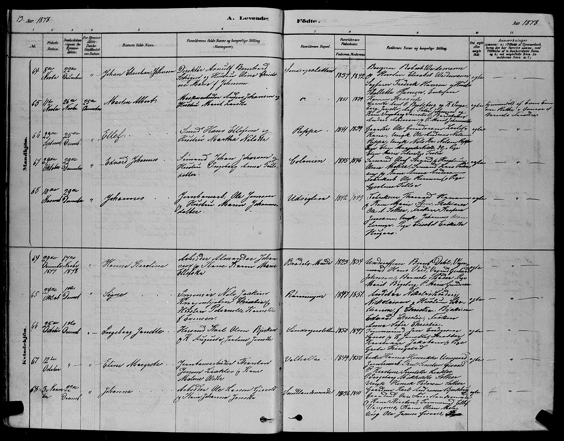 Ministerialprotokoller, klokkerbøker og fødselsregistre - Sør-Trøndelag, SAT/A-1456/606/L0312: Klokkerbok nr. 606C08, 1878-1894, s. 13
