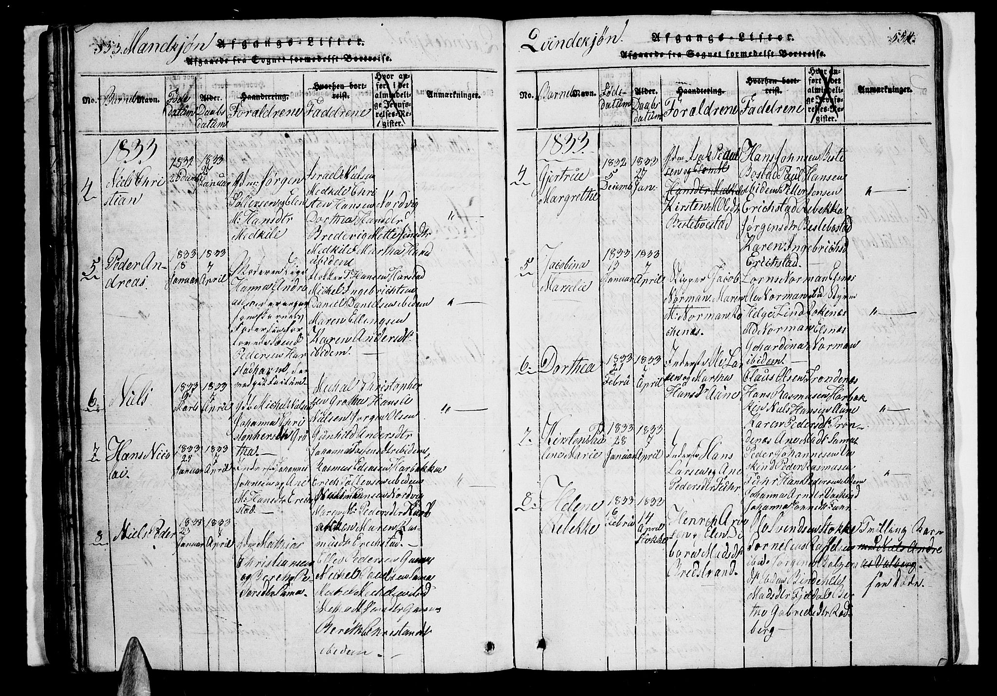 Trondenes sokneprestkontor, SATØ/S-1319/H/Hb/L0003klokker: Klokkerbok nr. 3, 1820-1834, s. 553-554