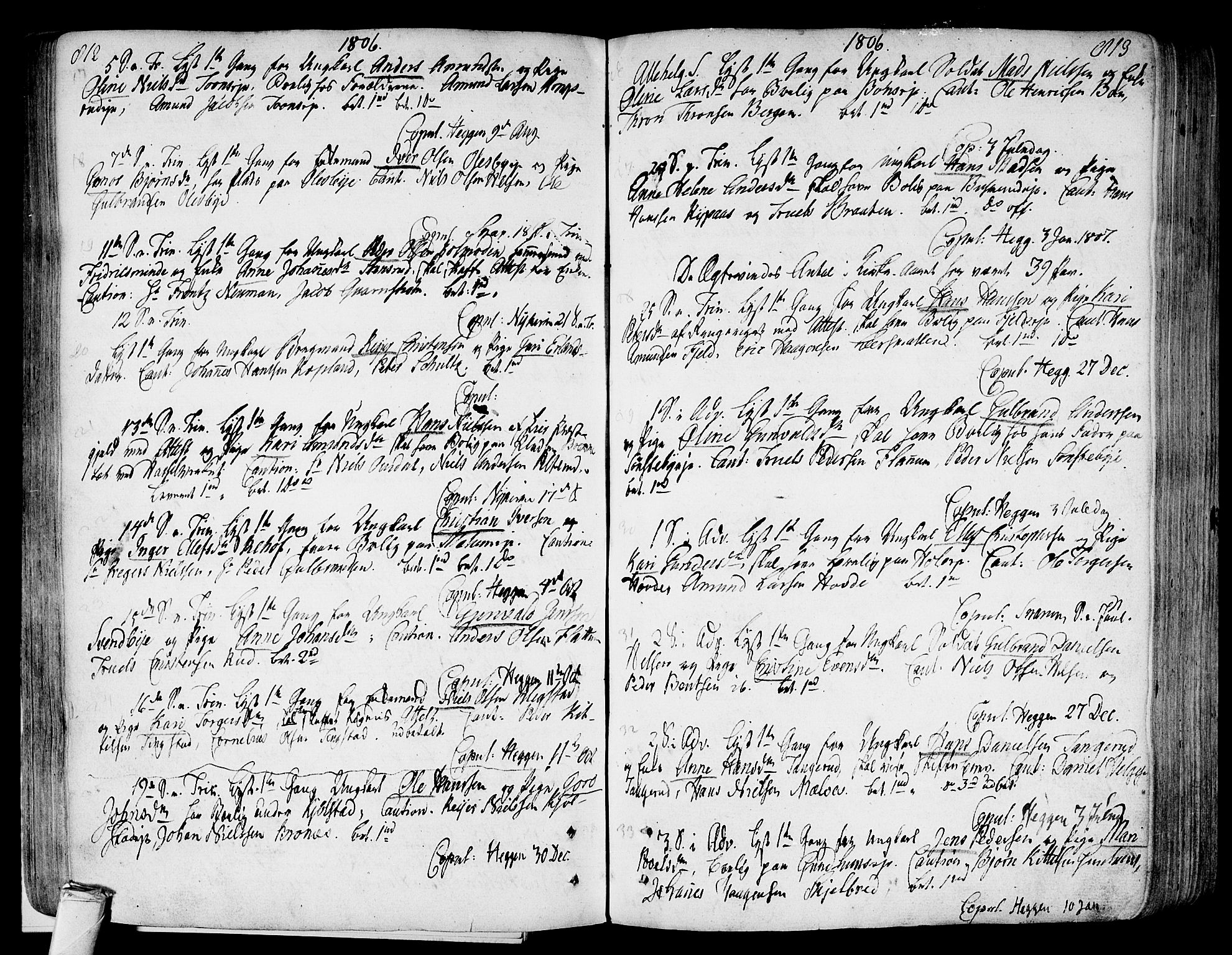 Modum kirkebøker, AV/SAKO-A-234/F/Fa/L0003: Ministerialbok nr. 3, 1783-1819, s. 812-813