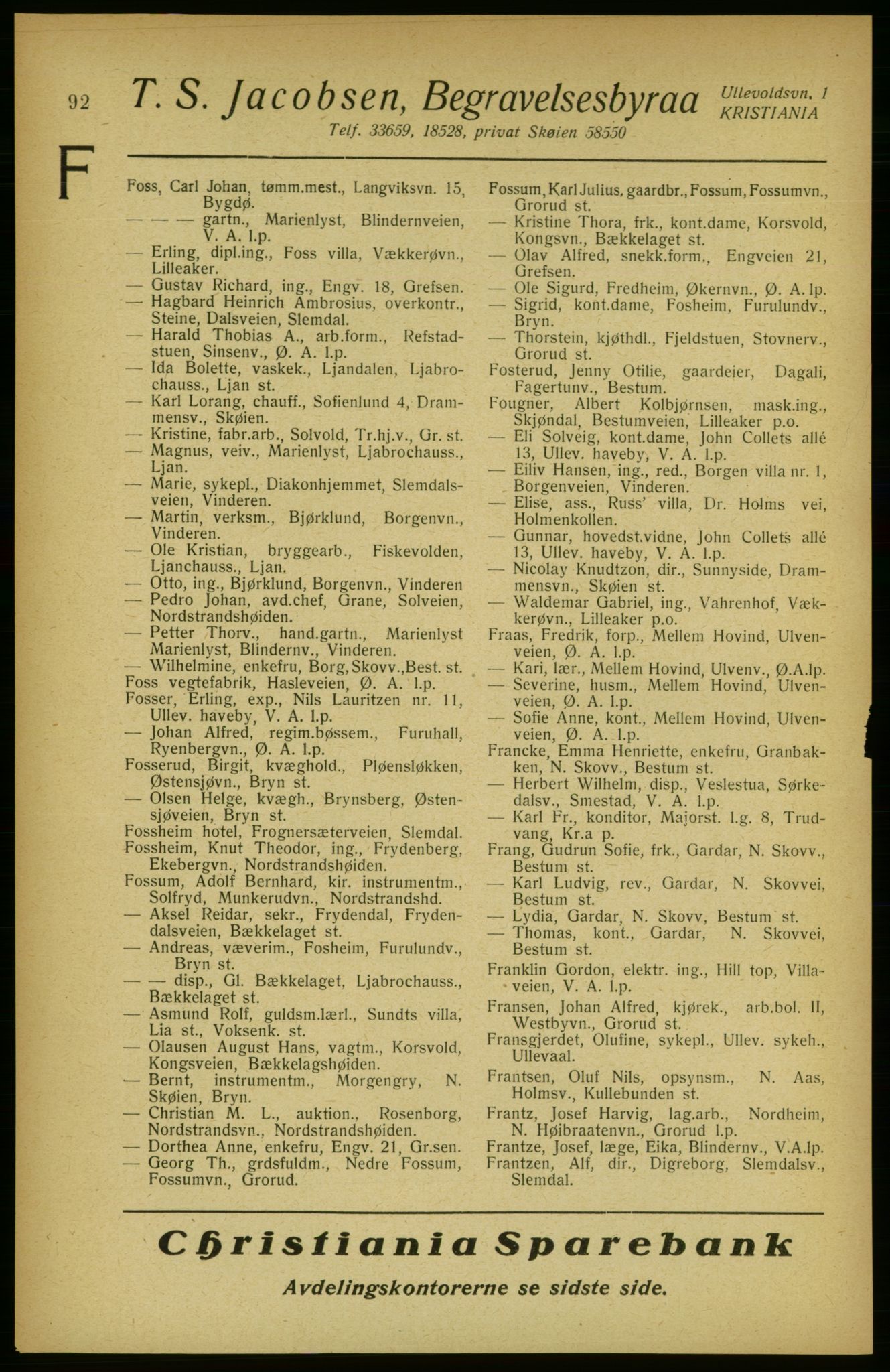 Aker adressebok/adressekalender, PUBL/001/A/002: Akers adressekalender, 1922, s. 92