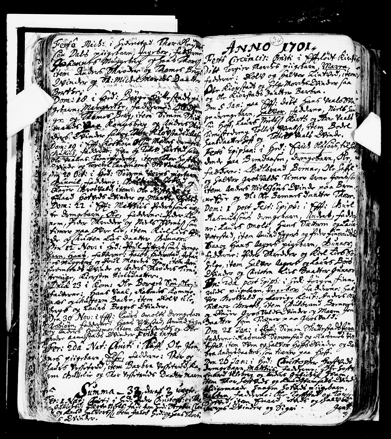 Sandsvær kirkebøker, SAKO/A-244/F/Fa/L0001: Ministerialbok nr. I 1, 1665-1725, s. 34