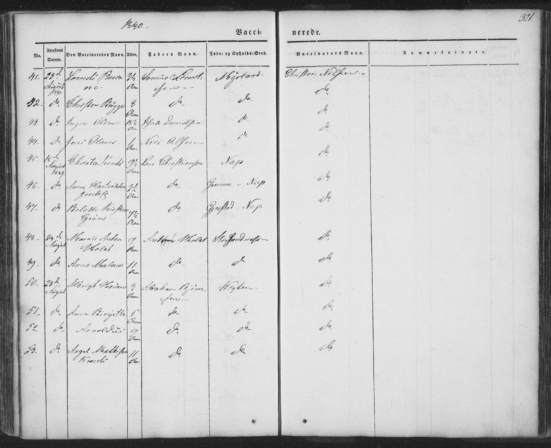 Ministerialprotokoller, klokkerbøker og fødselsregistre - Nordland, SAT/A-1459/885/L1202: Ministerialbok nr. 885A03, 1838-1859, s. 321