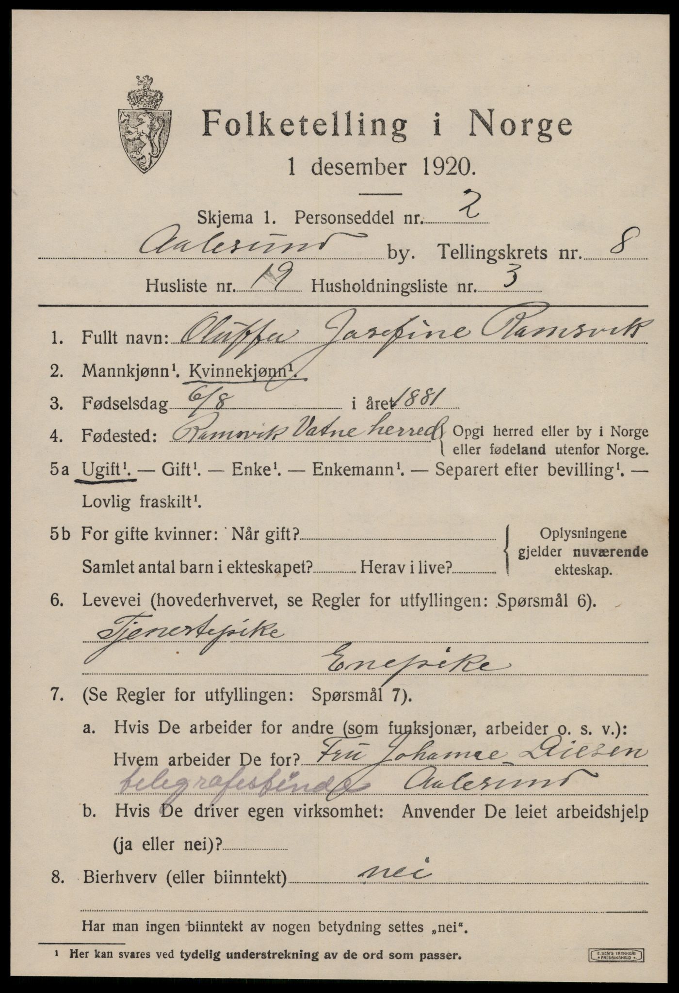 SAT, Folketelling 1920 for 1501 Ålesund kjøpstad, 1920, s. 21930