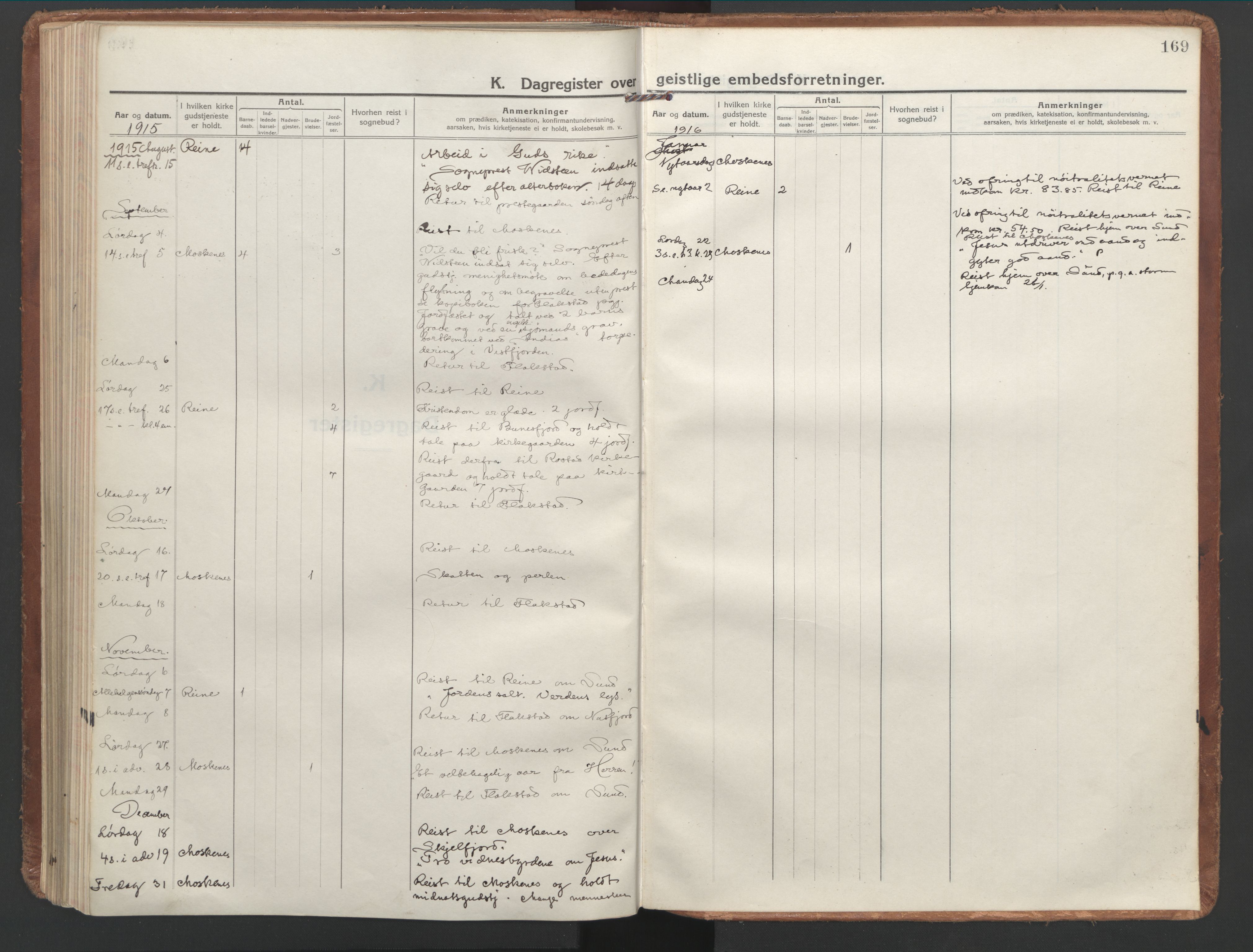 Ministerialprotokoller, klokkerbøker og fødselsregistre - Nordland, AV/SAT-A-1459/886/L1222: Ministerialbok nr. 886A04, 1914-1926, s. 169