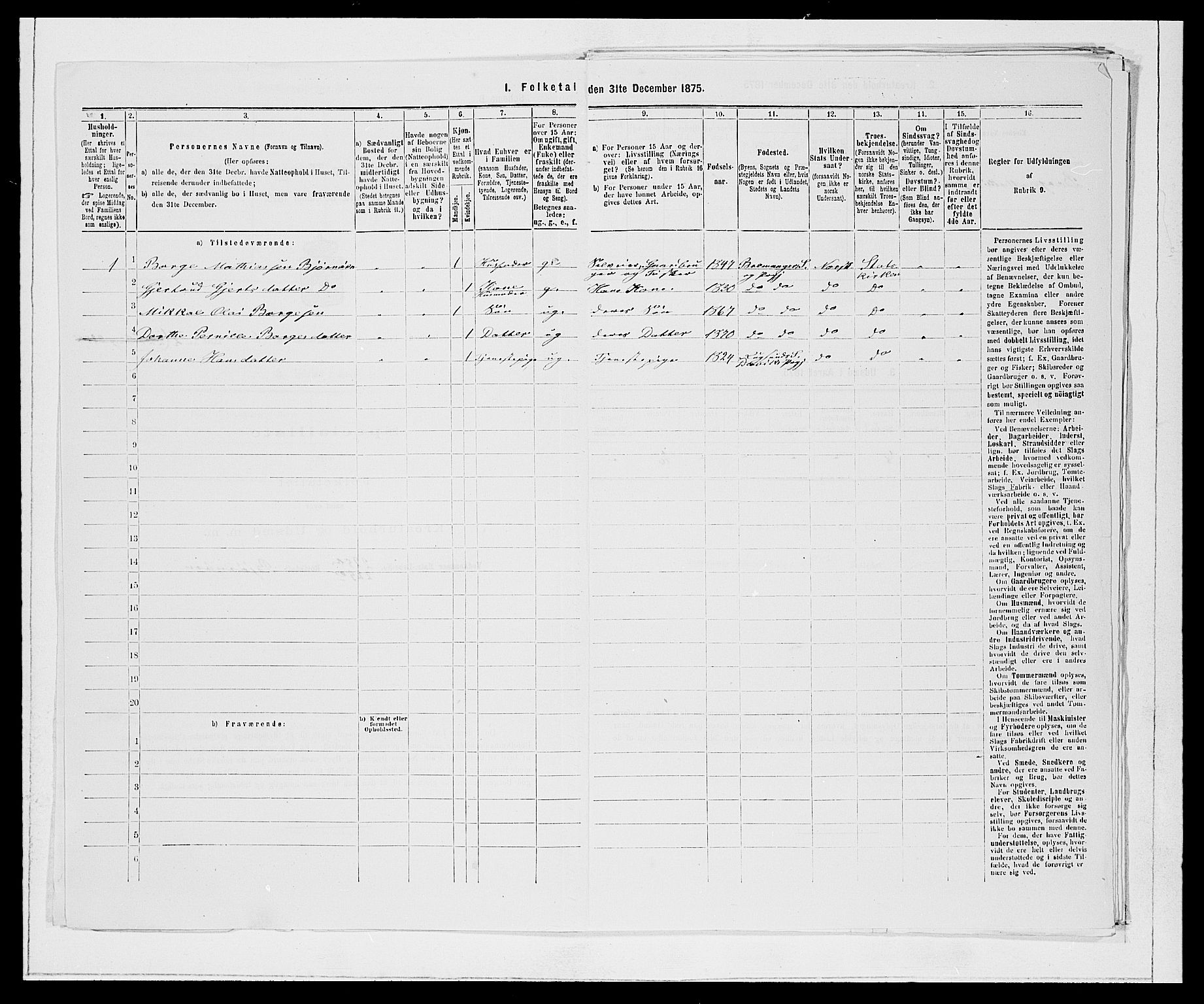 SAB, Folketelling 1875 for 1442P Davik prestegjeld, 1875, s. 694