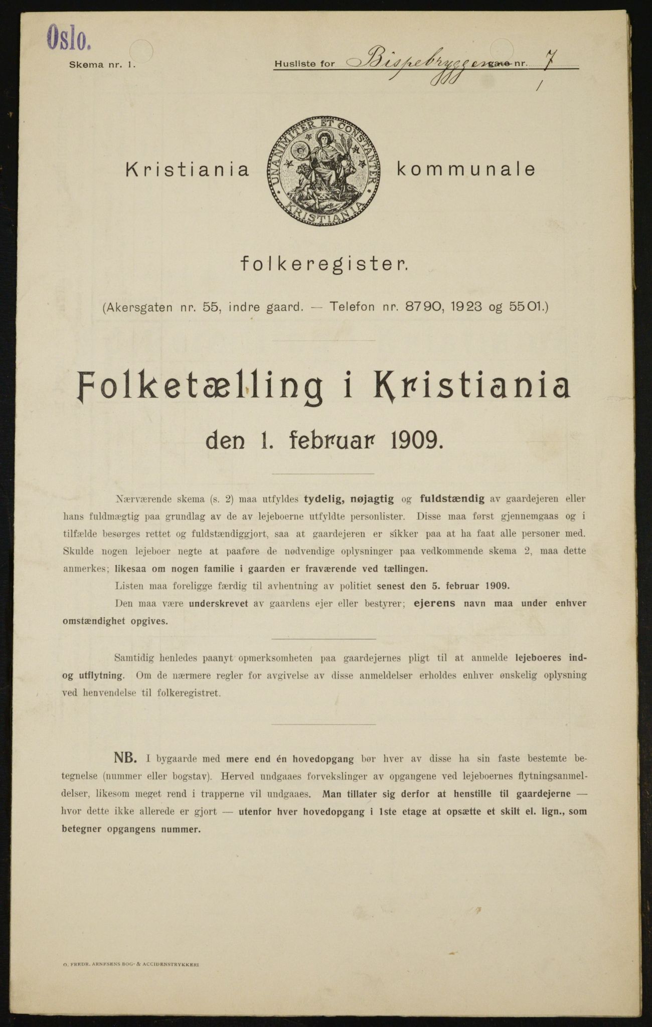 OBA, Kommunal folketelling 1.2.1909 for Kristiania kjøpstad, 1909, s. 4788