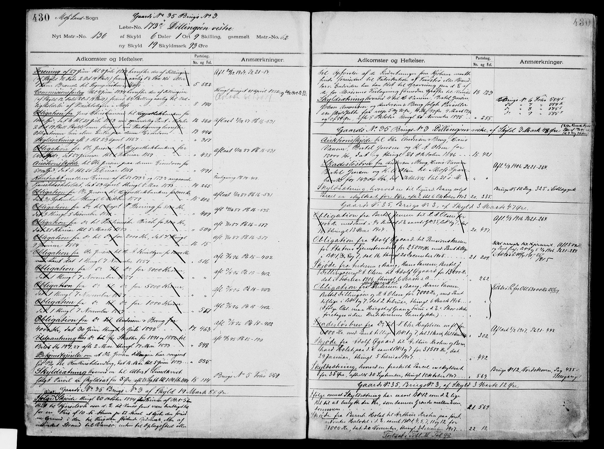 Moss sorenskriveri, SAO/A-10168: Panteregister nr. IV 3b, 1769-1926, s. 430