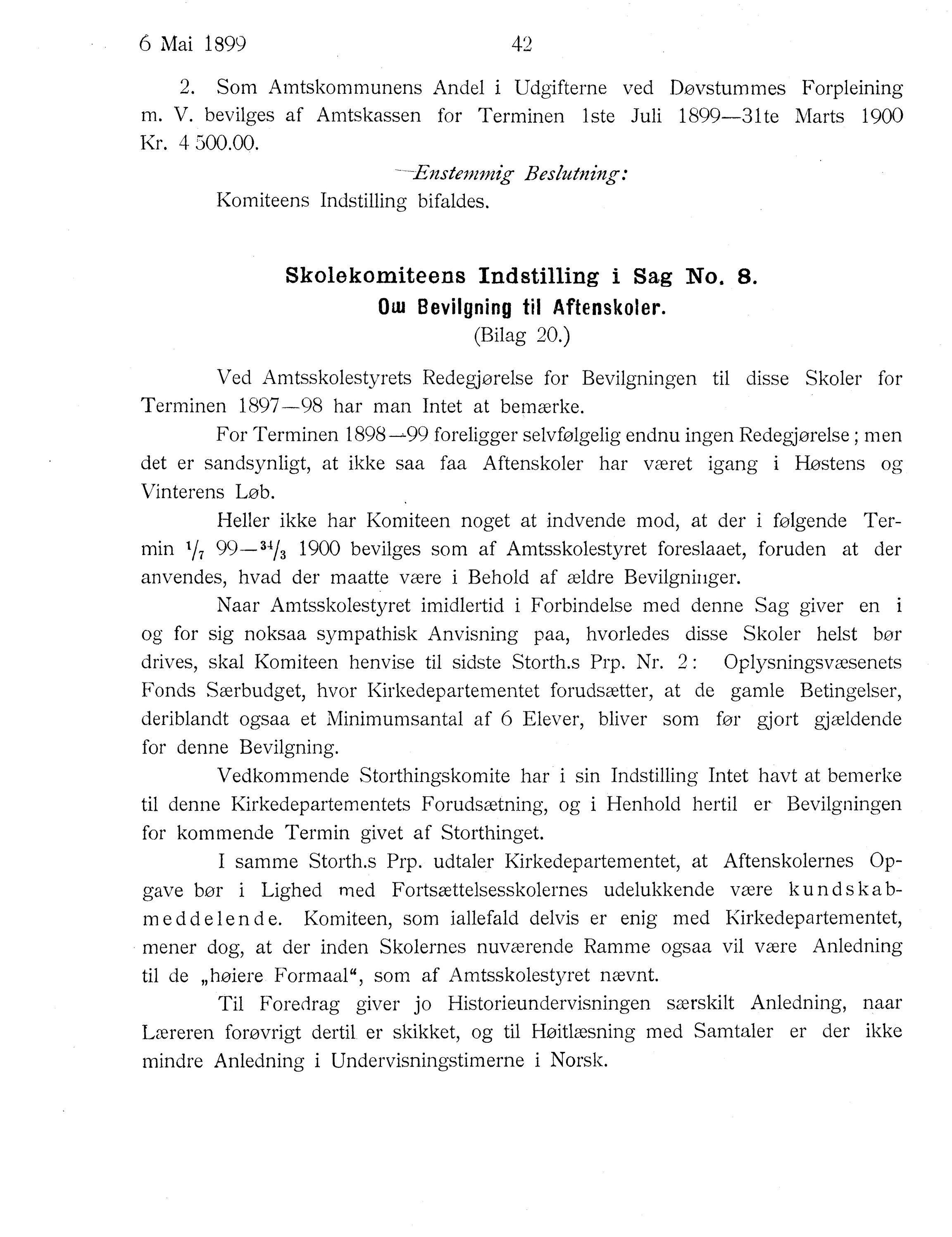 Nordland Fylkeskommune. Fylkestinget, AIN/NFK-17/176/A/Ac/L0022: Fylkestingsforhandlinger 1899, 1899