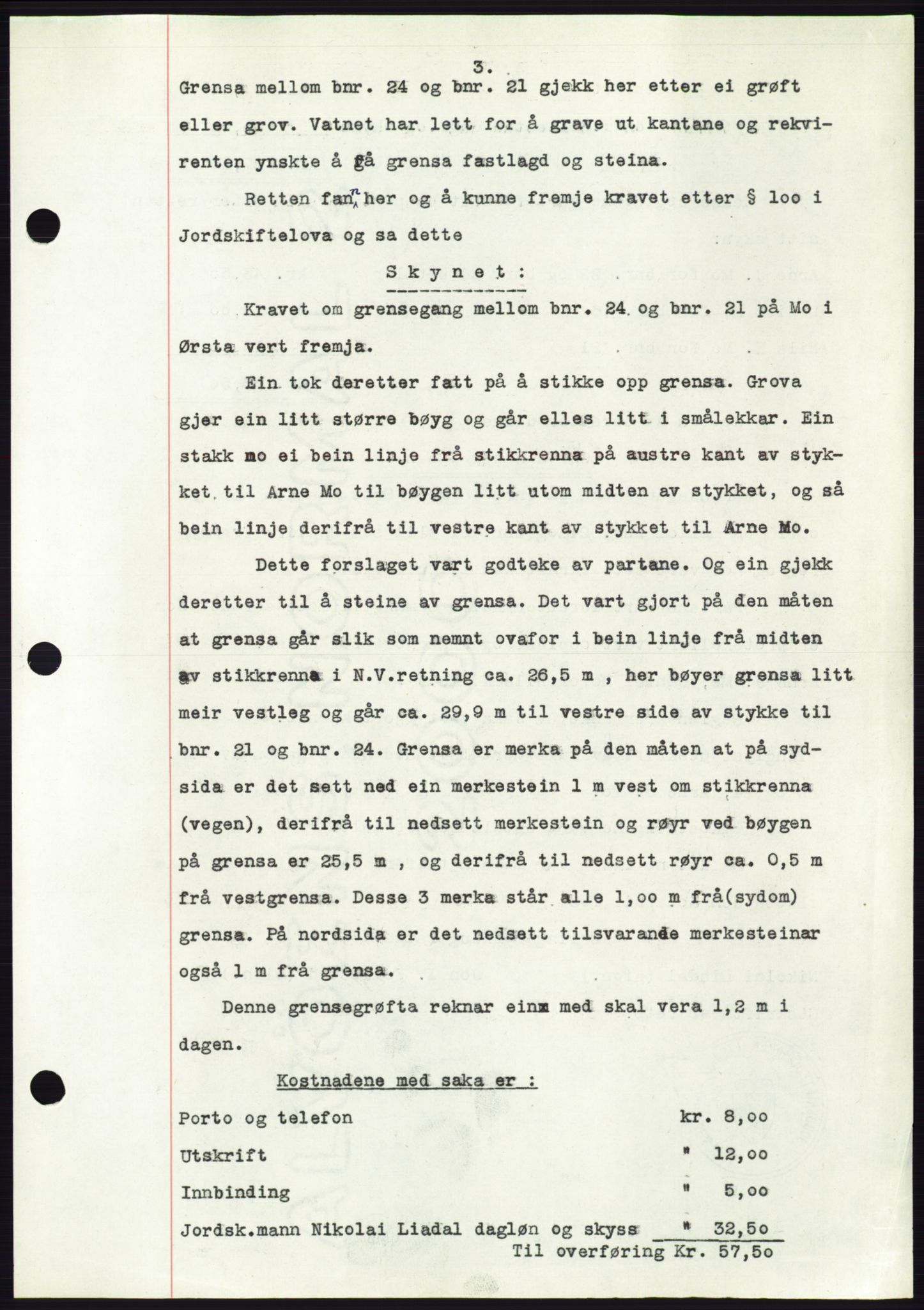 Søre Sunnmøre sorenskriveri, AV/SAT-A-4122/1/2/2C/L0099: Pantebok nr. 25A, 1954-1954, Dagboknr: 3325/1954