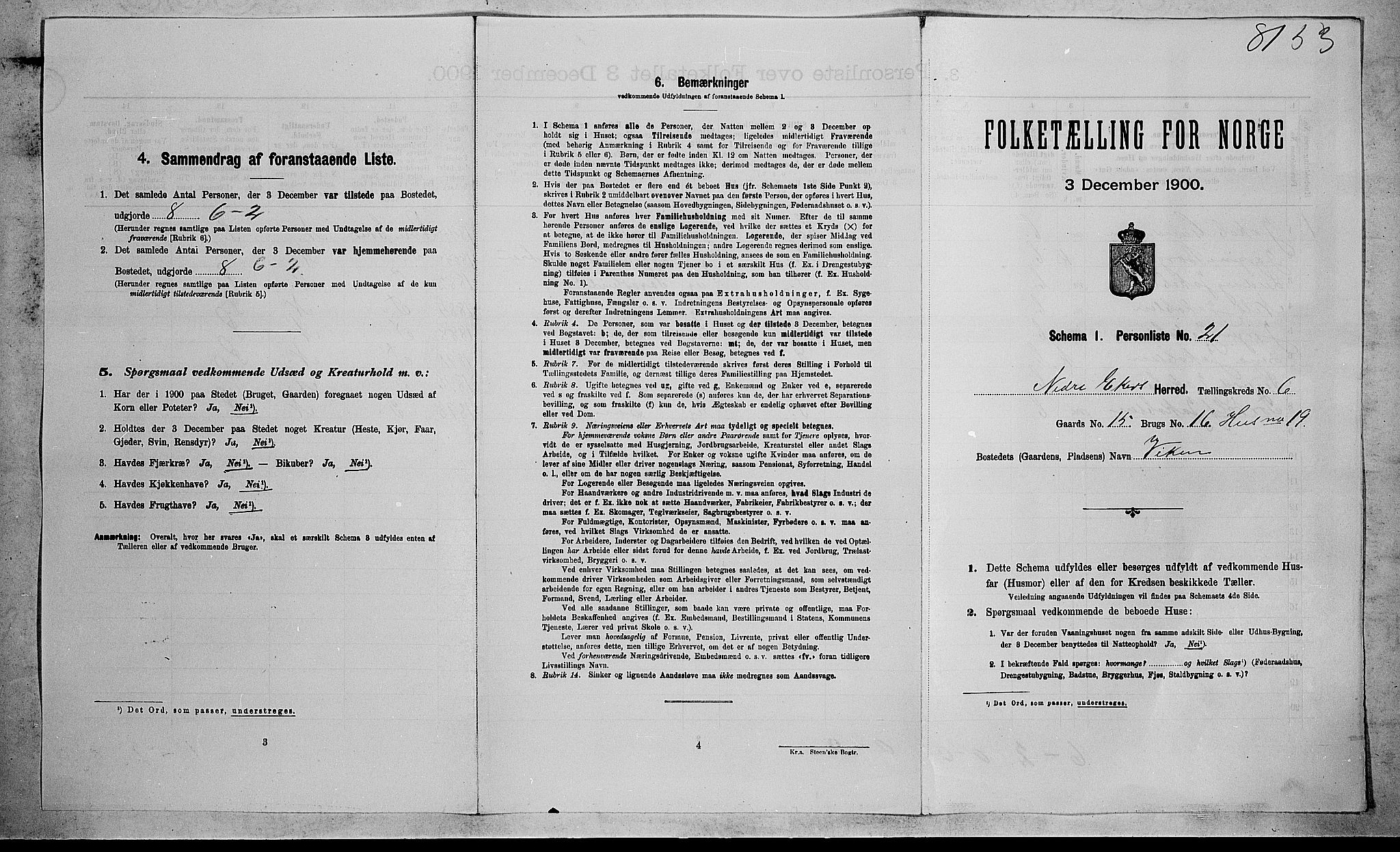 RA, Folketelling 1900 for 0625 Nedre Eiker herred, 1900, s. 742