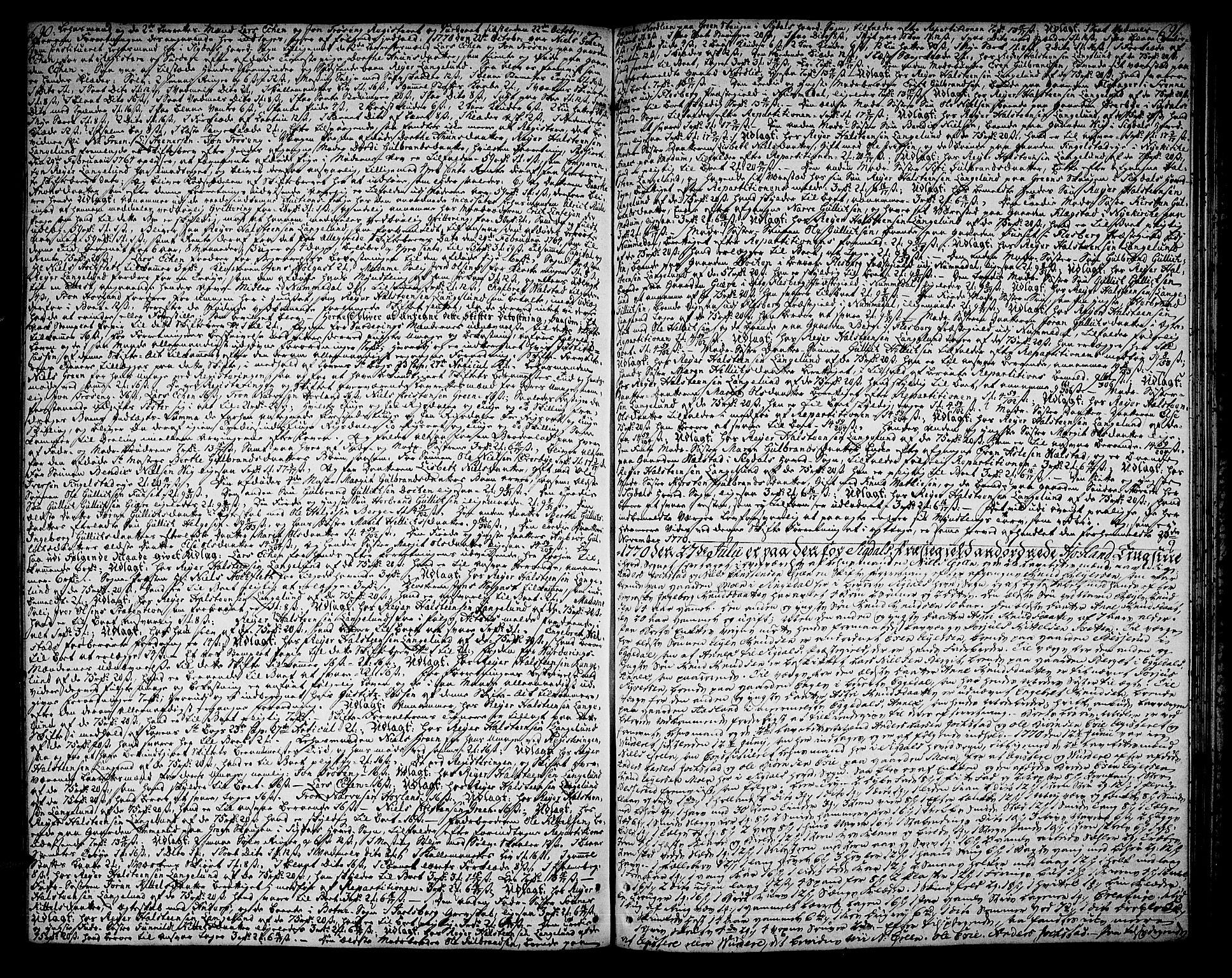 Eiker, Modum og Sigdal sorenskriveri, SAKO/A-123/H/Hb/Hba/L0014: Skifteprotokoll, 1766-1771, s. 690-691
