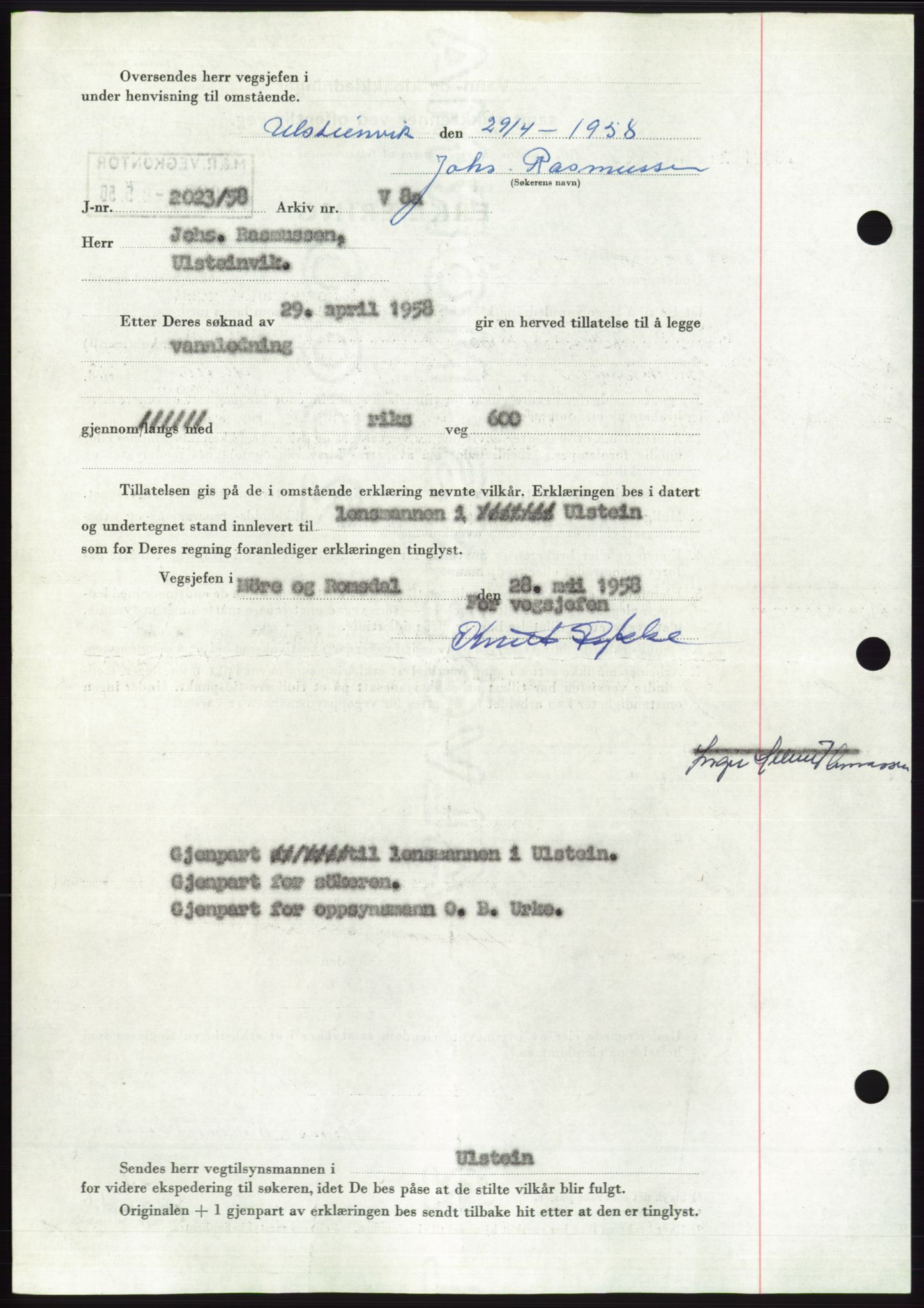 Søre Sunnmøre sorenskriveri, AV/SAT-A-4122/1/2/2C/L0110: Pantebok nr. 36A, 1958-1958, Dagboknr: 1522/1958