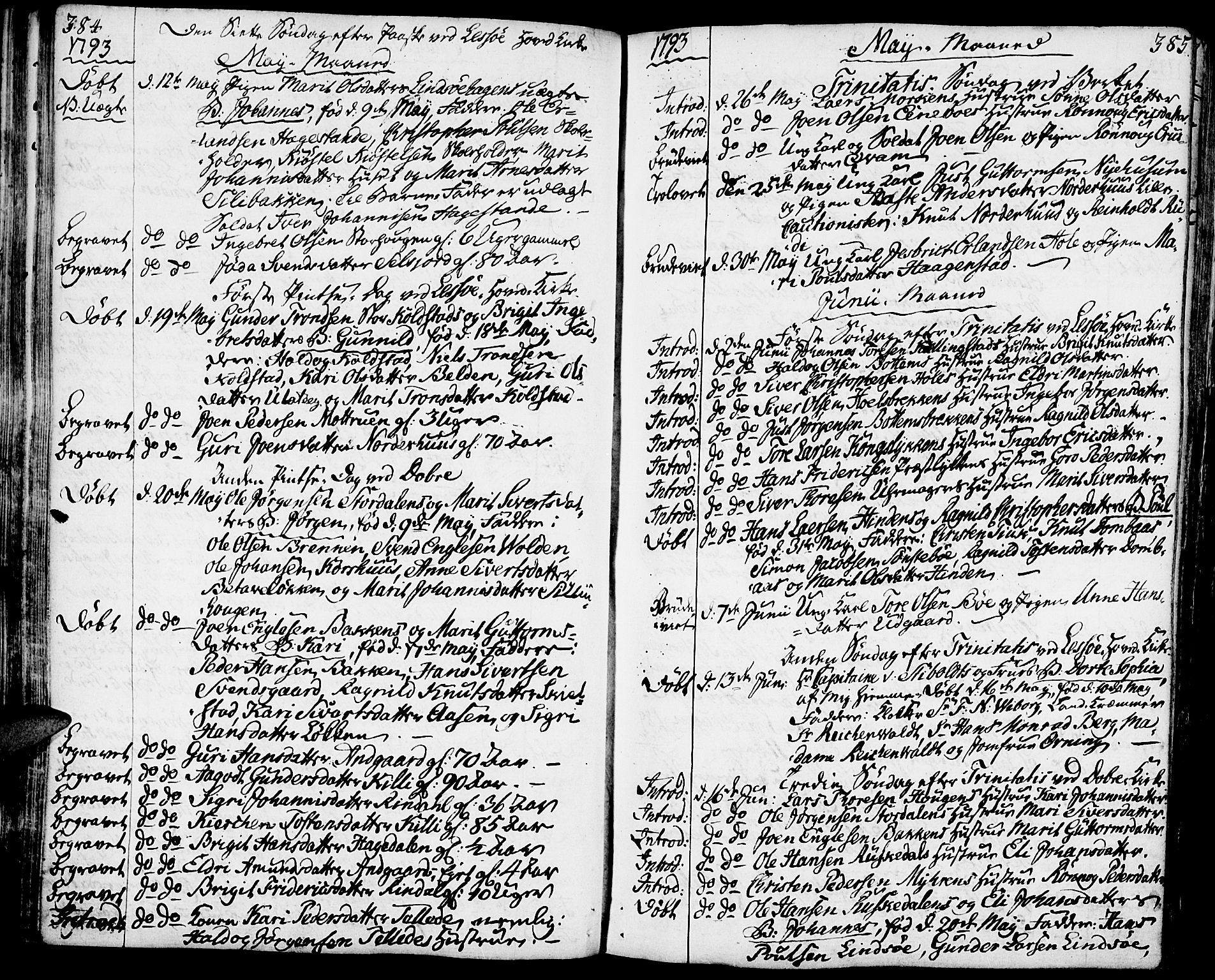 Lesja prestekontor, AV/SAH-PREST-068/H/Ha/Haa/L0003: Ministerialbok nr. 3, 1777-1819, s. 384-385