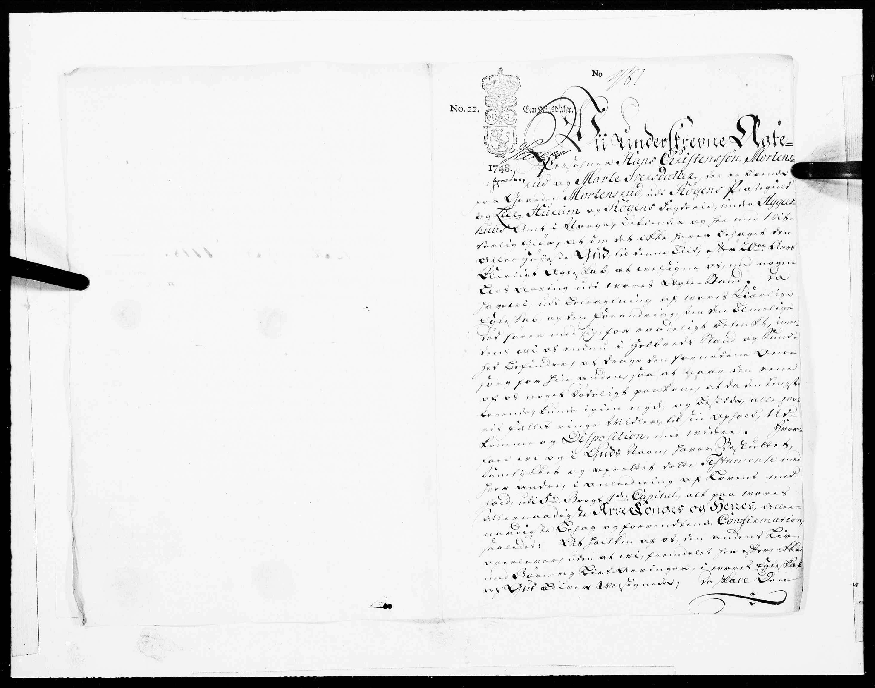 Danske Kanselli 1572-1799, RA/EA-3023/F/Fc/Fcc/Fcca/L0149: Norske innlegg 1572-1799, 1748, s. 206