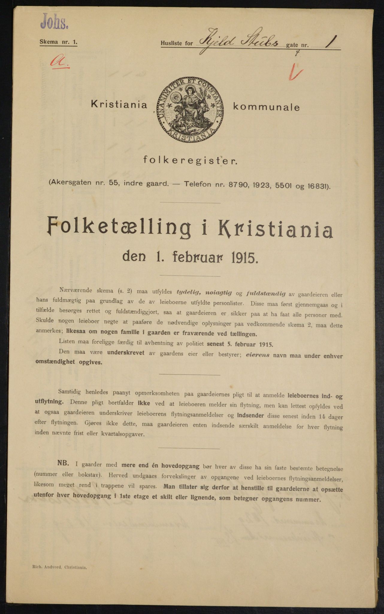 OBA, Kommunal folketelling 1.2.1915 for Kristiania, 1915, s. 51008