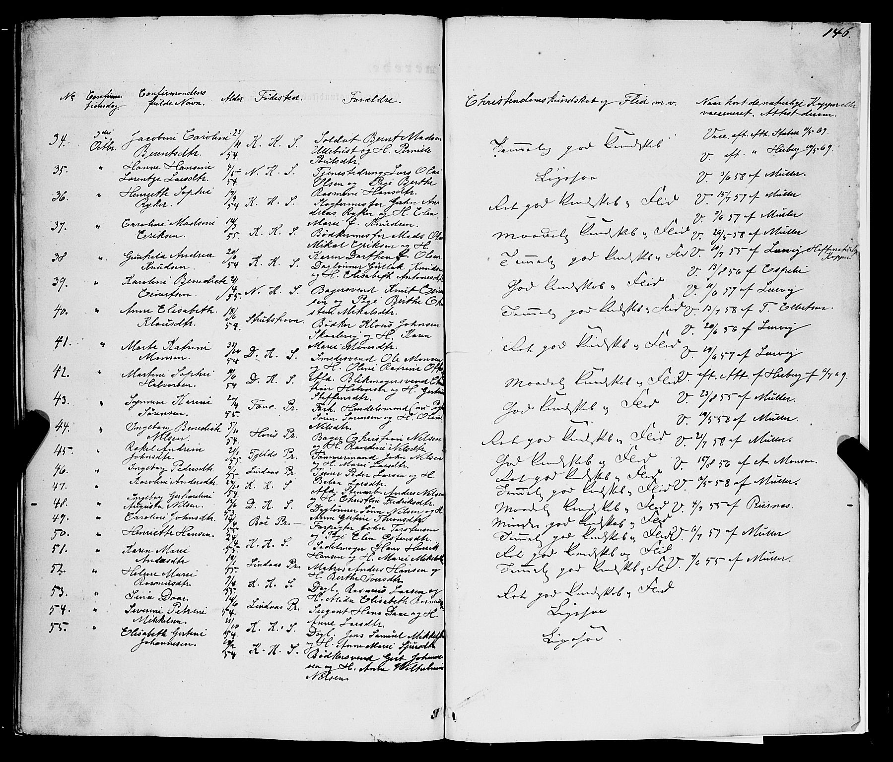 Korskirken sokneprestembete, SAB/A-76101/H/Haa/L0069: Residerende kapellans bok nr. A 4, 1856-1869, s. 146
