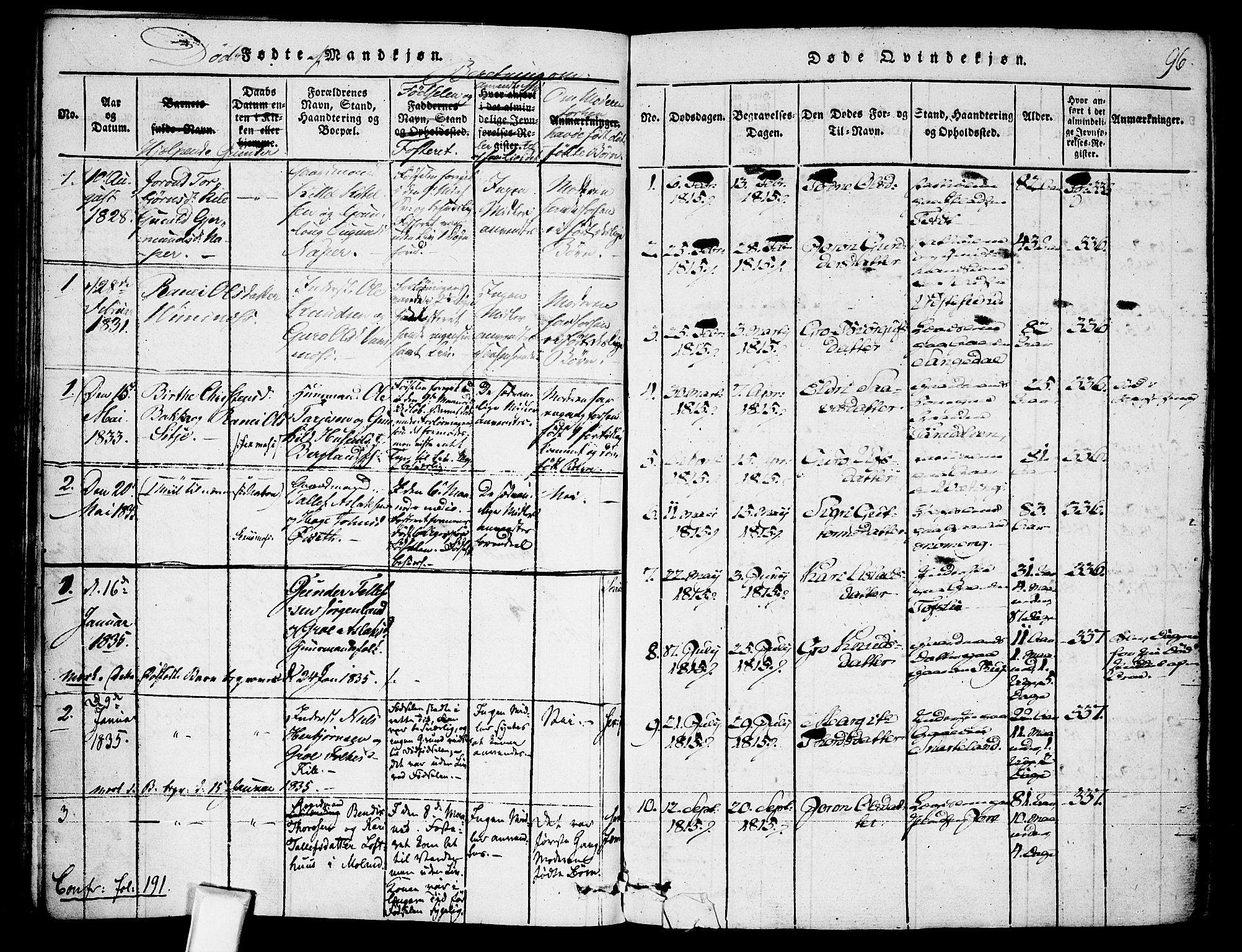 Fyresdal kirkebøker, AV/SAKO-A-263/F/Fa/L0003: Ministerialbok nr. I 3, 1815-1840, s. 96