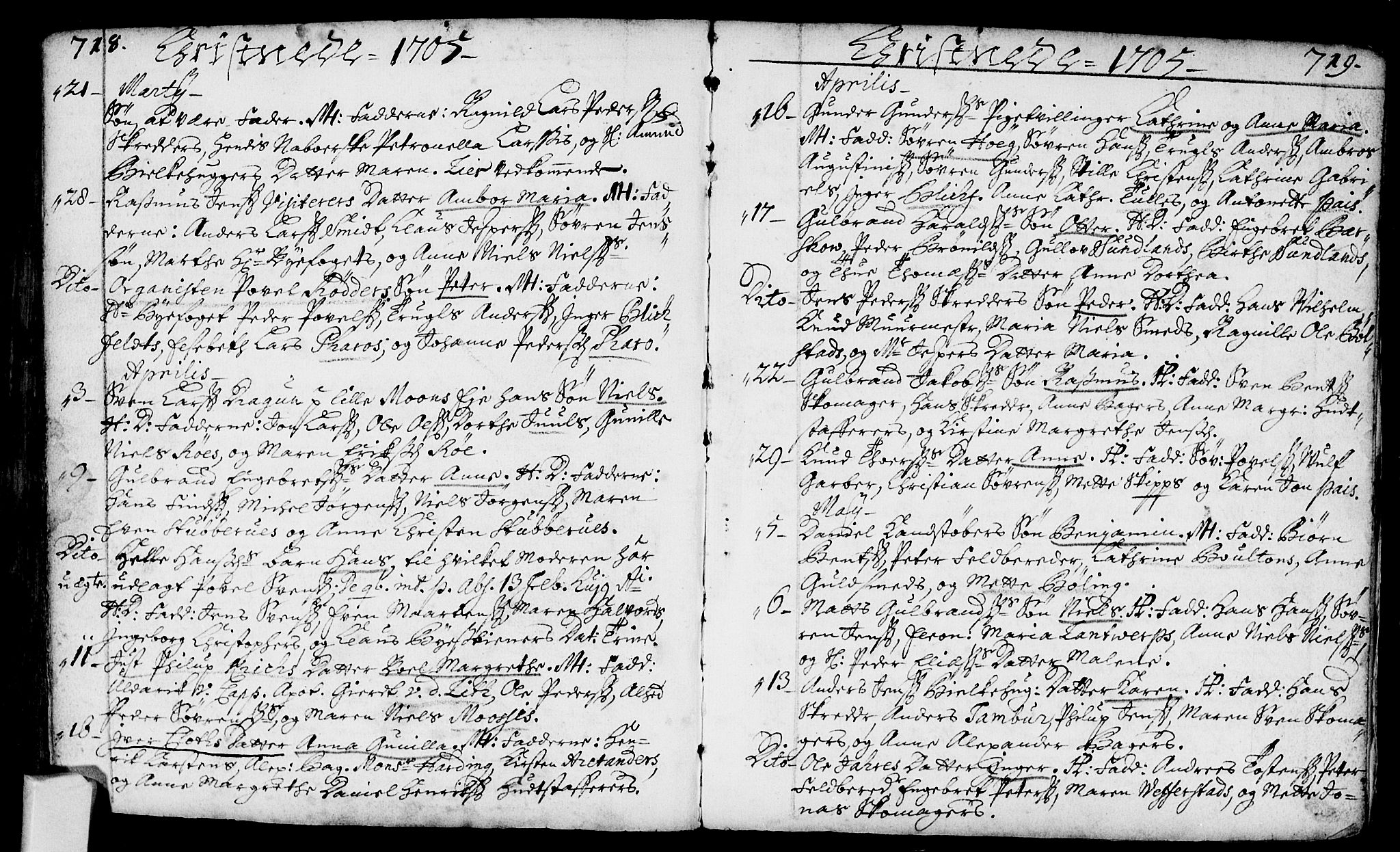 Bragernes kirkebøker, SAKO/A-6/F/Fa/L0002: Ministerialbok nr. I 2, 1680-1705, s. 718-719