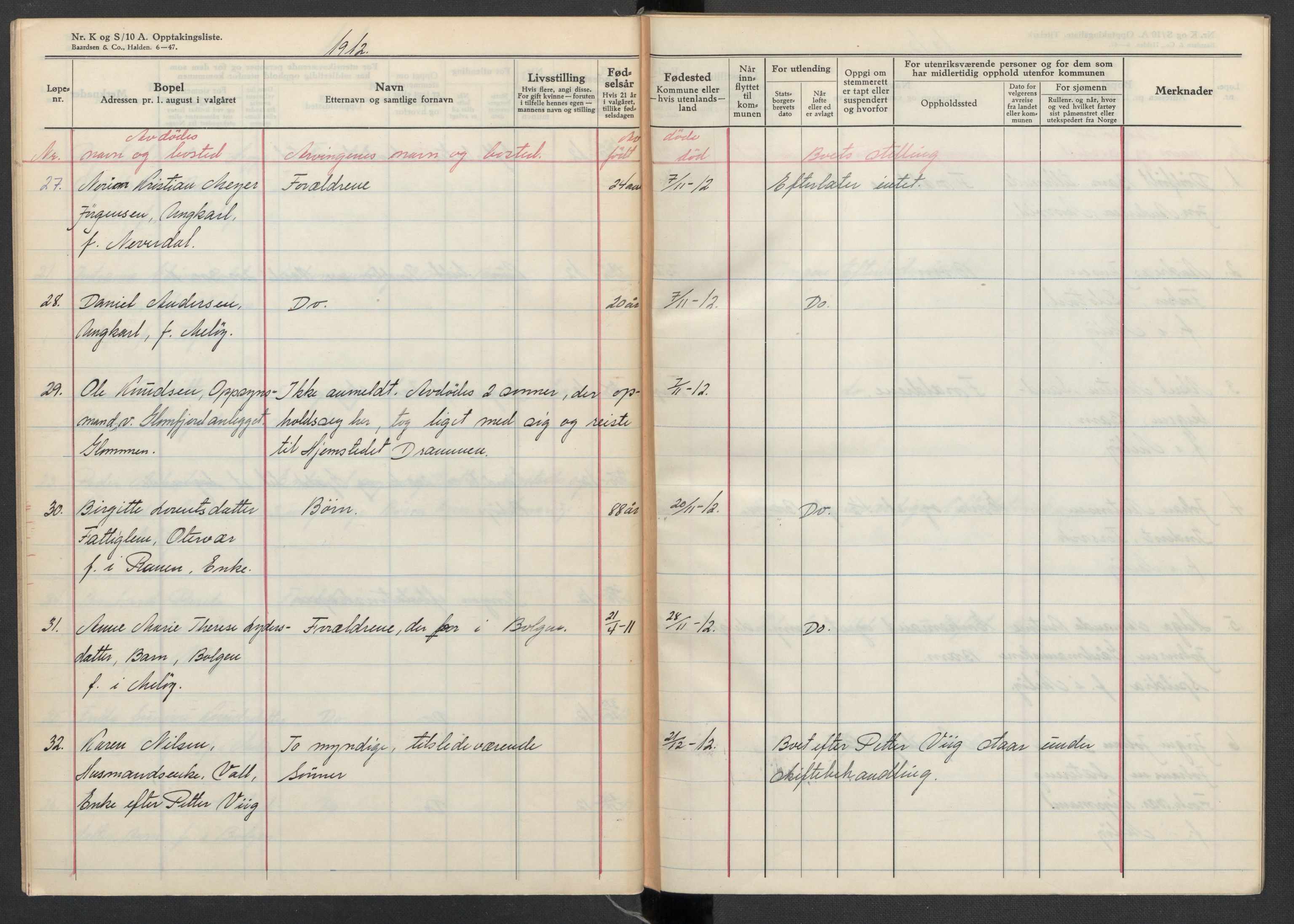 Meløy lensmannskontor, AV/SAT-A-5701/1/02/L0001: 2.01.01 - Dødsfallsprotokoll, 1911-1917