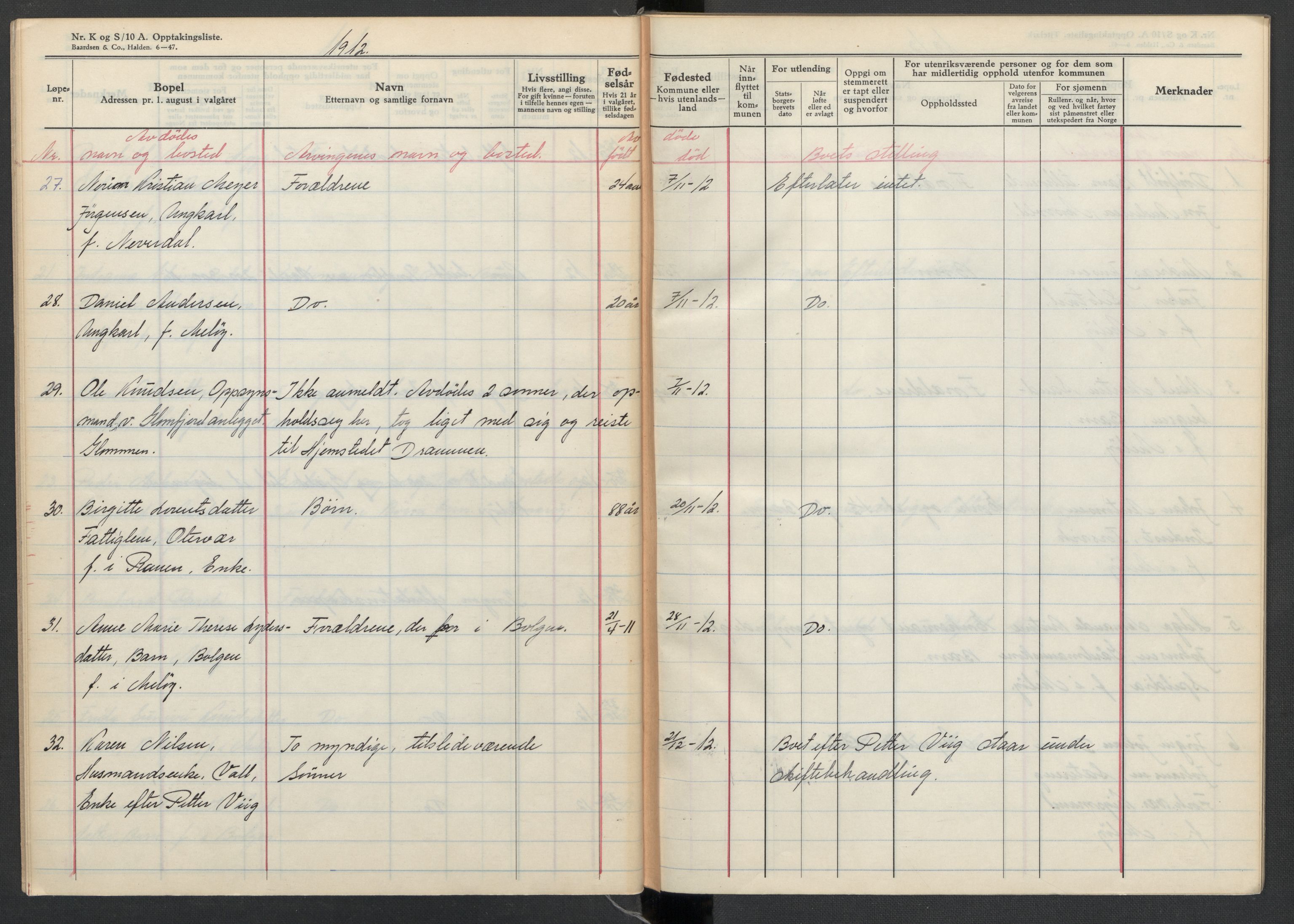 Meløy lensmannskontor, SAT/A-5701/1/02/L0001: 2.01.01 - Dødsfallsprotokoll, 1911-1917