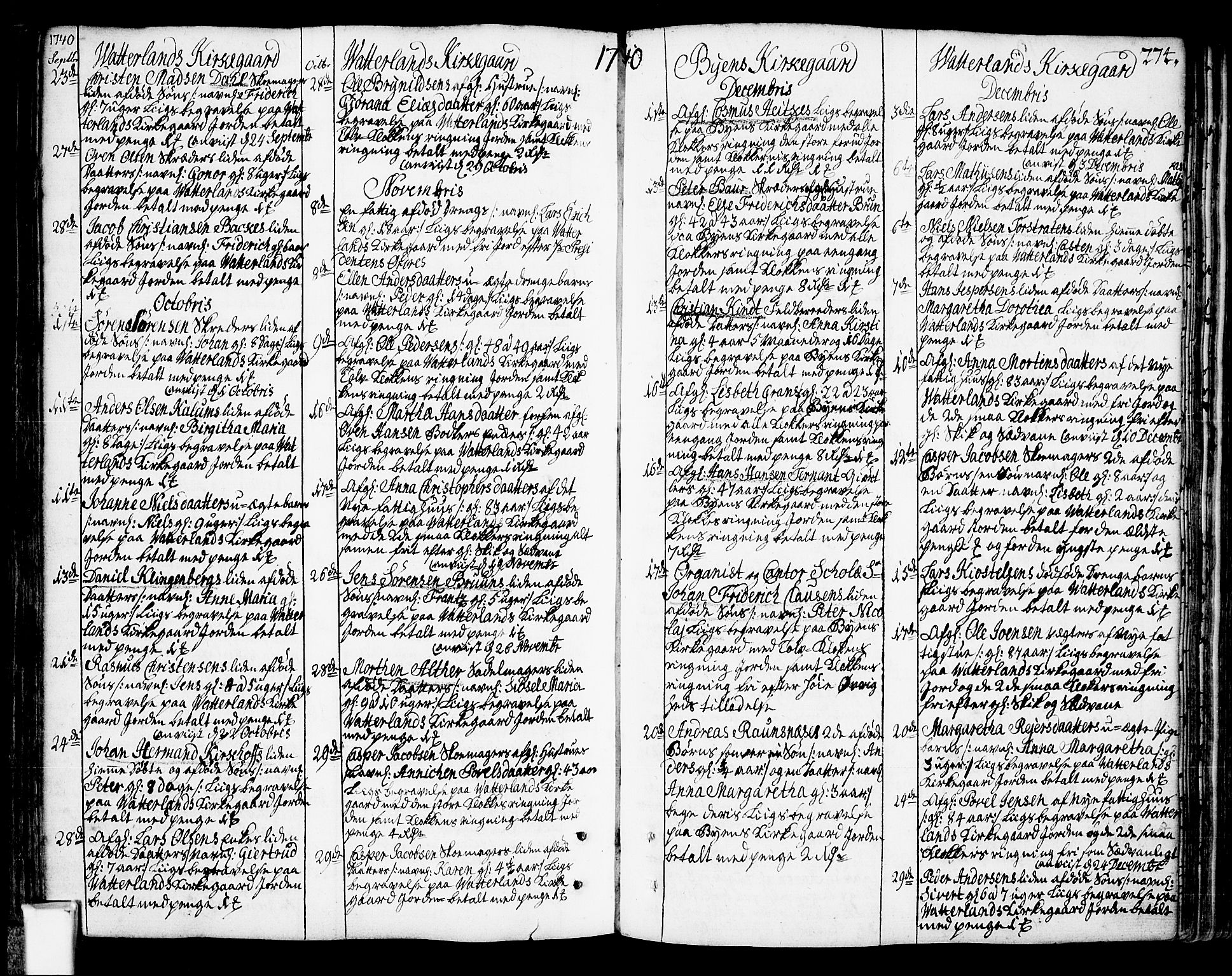 Oslo domkirke Kirkebøker, SAO/A-10752/F/Fa/L0003: Ministerialbok nr. 3, 1731-1743, s. 274