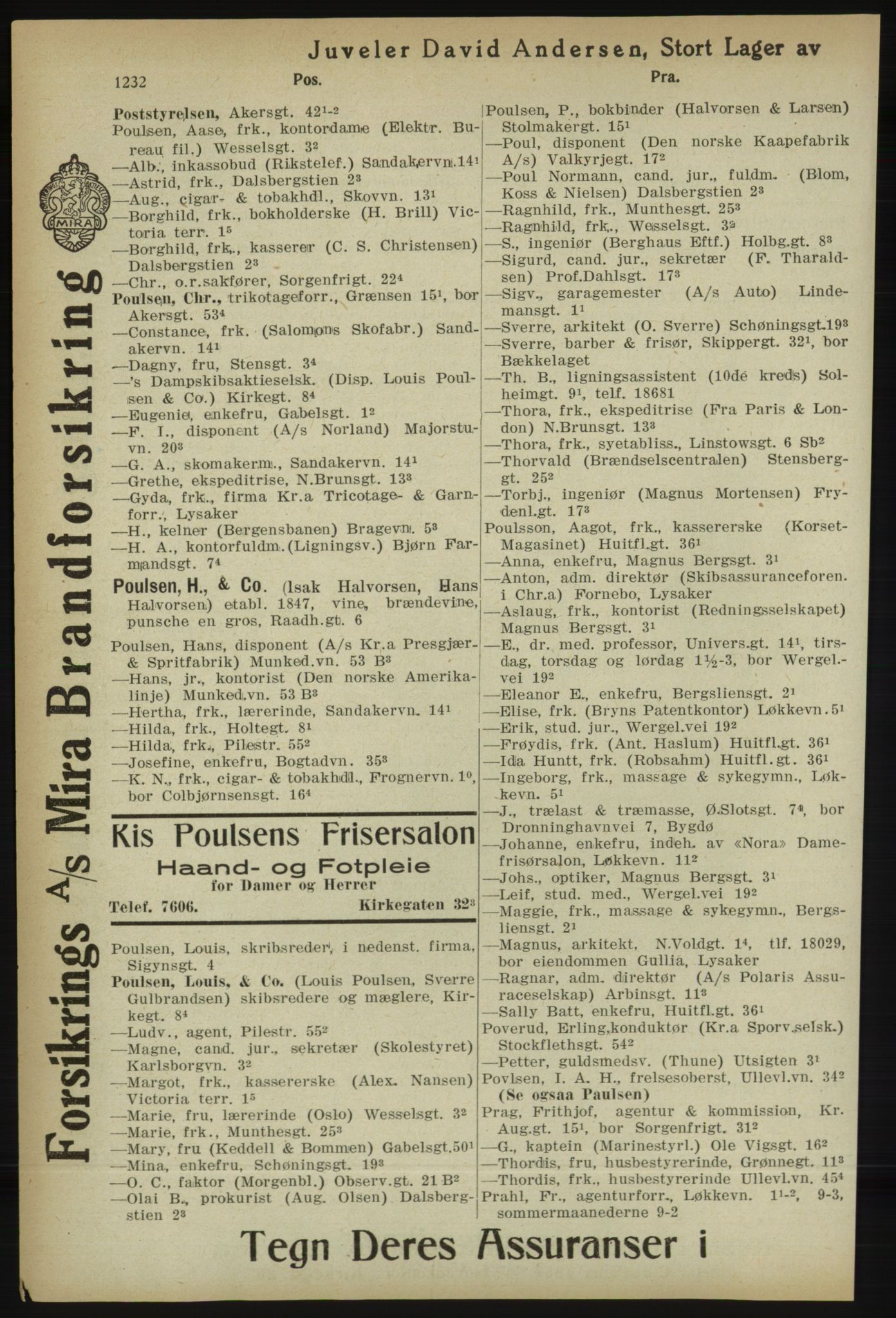Kristiania/Oslo adressebok, PUBL/-, 1918, s. 1257