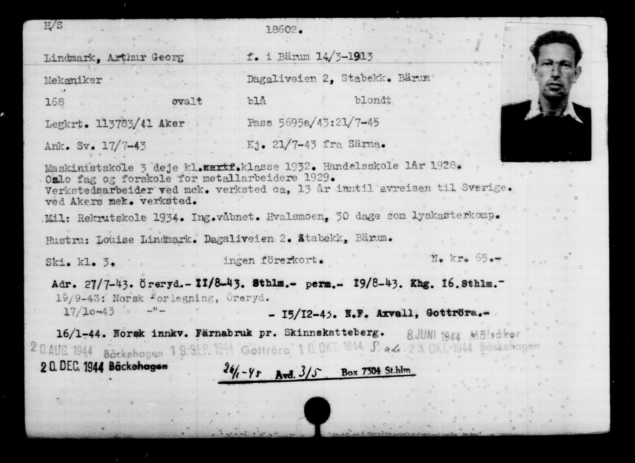 Den Kgl. Norske Legasjons Flyktningskontor, AV/RA-S-6753/V/Va/L0009: Kjesäterkartoteket.  Flyktningenr. 18502-22048, 1940-1945, s. 123