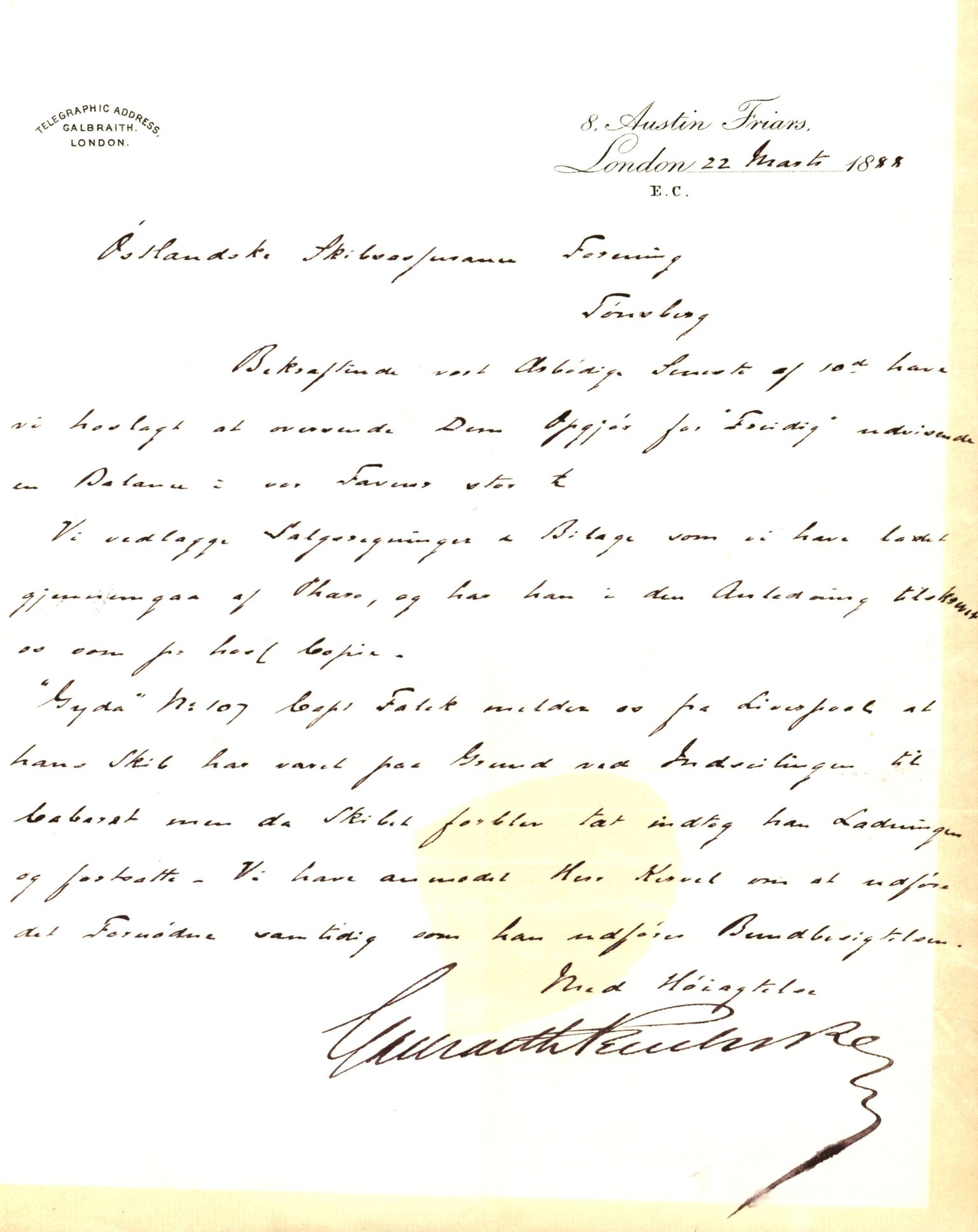 Pa 63 - Østlandske skibsassuranceforening, VEMU/A-1079/G/Ga/L0023/0002: Havaridokumenter / Flora, Frank, Freidig, Sophie, Wilhelmine, 1888, s. 40