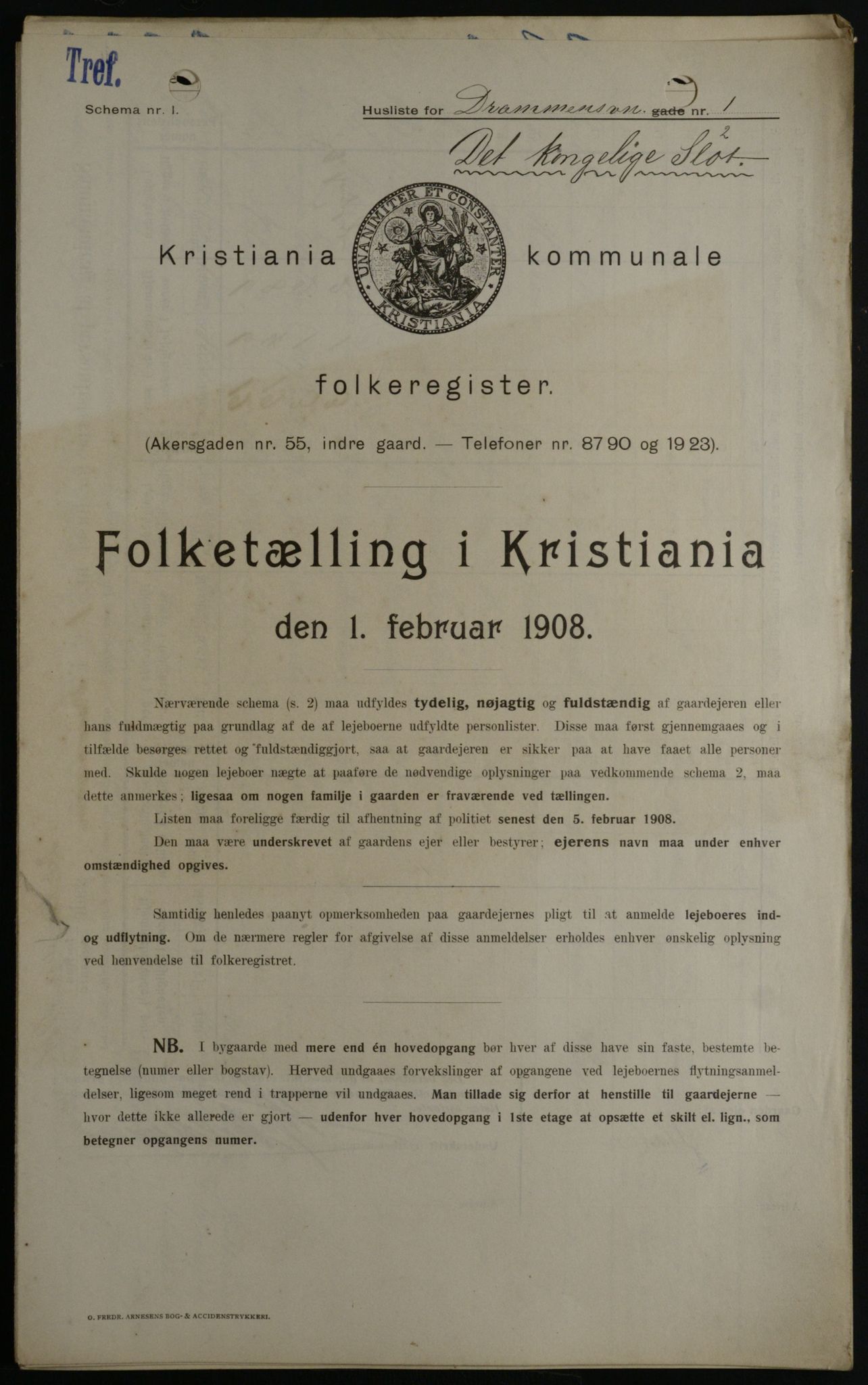 OBA, Kommunal folketelling 1.2.1908 for Kristiania kjøpstad, 1908, s. 15071