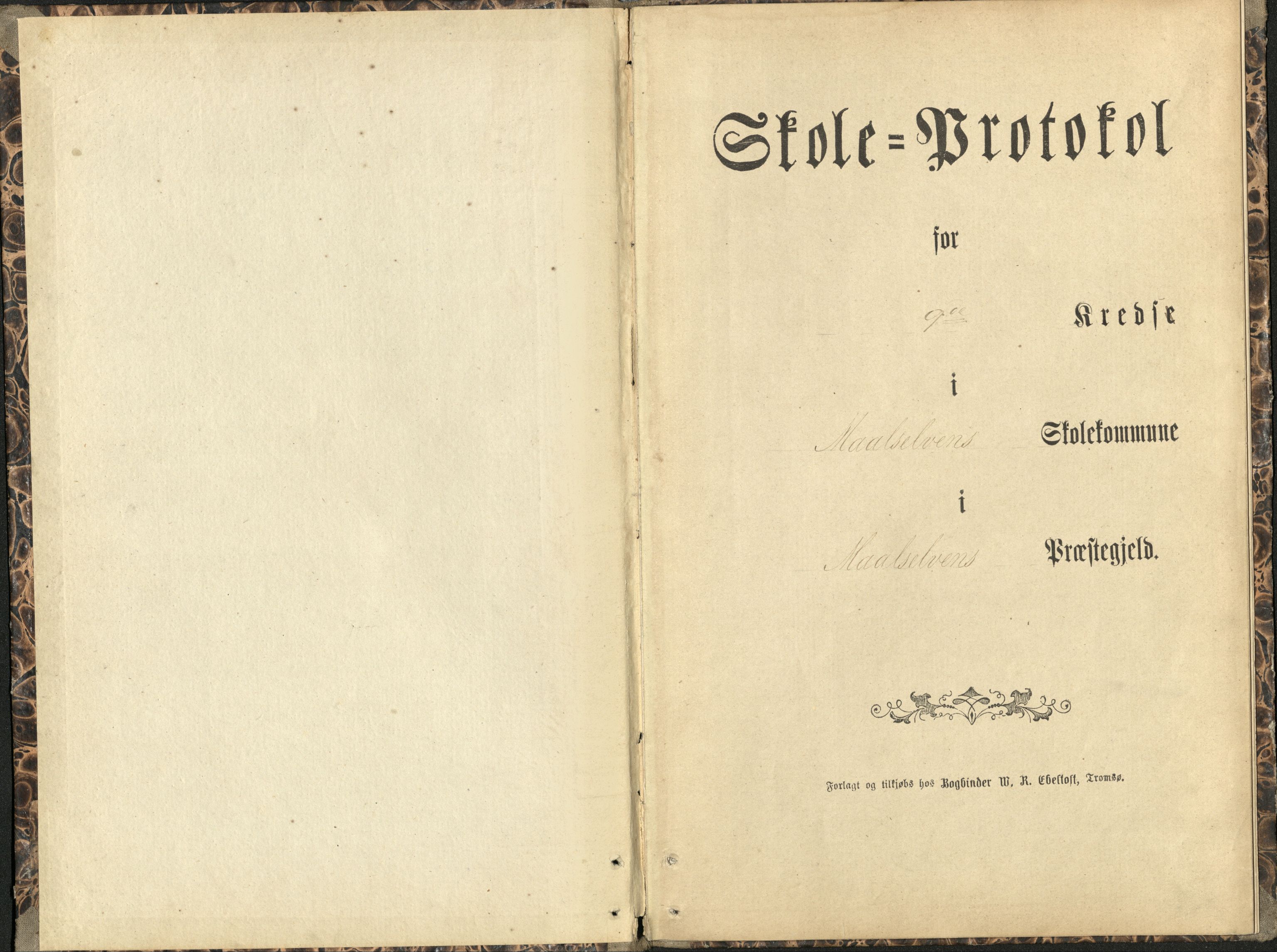 Målselv kommune, AT/K-1924/05/02/01/116: Målselv skolekommune, 9. krets - skole på gårdene Fredriksberg, Moen (kommunehuset), Fleskmo, Rognmo, 1869-1875