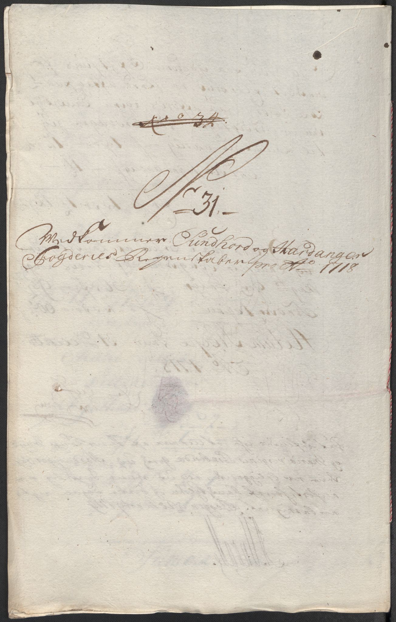 Rentekammeret inntil 1814, Reviderte regnskaper, Fogderegnskap, RA/EA-4092/R48/L2995: Fogderegnskap Sunnhordland og Hardanger, 1718, s. 177