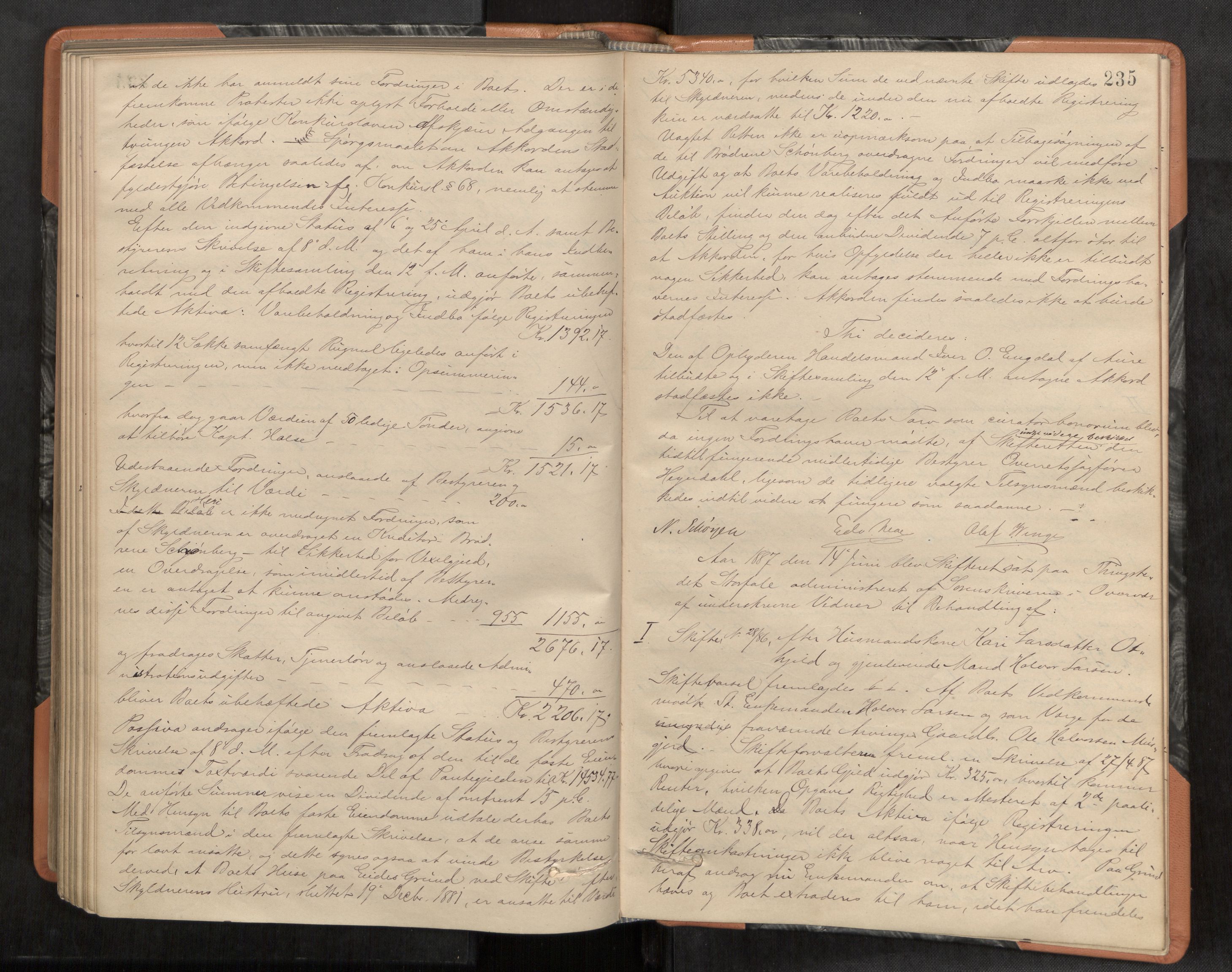 Nordmøre sorenskriveri, AV/SAT-A-4132/1/3/3B/L0004: Forhandlingsprotokoll nr. 04, 1881-1887, s. 235
