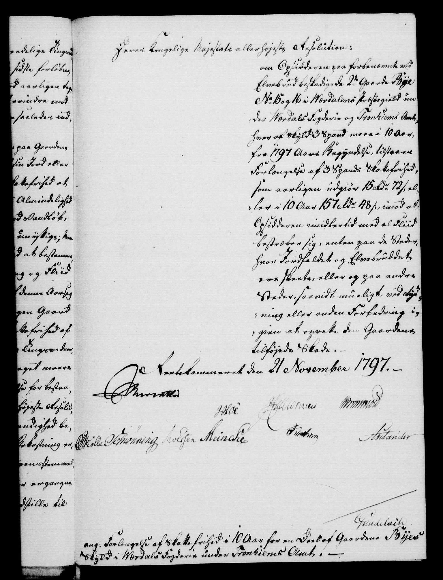 Rentekammeret, Kammerkanselliet, RA/EA-3111/G/Gf/Gfa/L0079: Norsk relasjons- og resolusjonsprotokoll (merket RK 52.79), 1797, s. 465