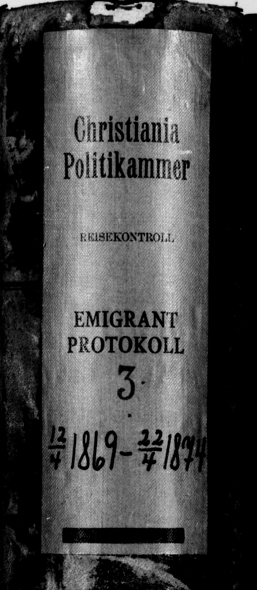 Oslo politidistrikt, SAO/A-10085/E/Ee/Eef/L0003: Emigrantprotokoll, 1869-1874