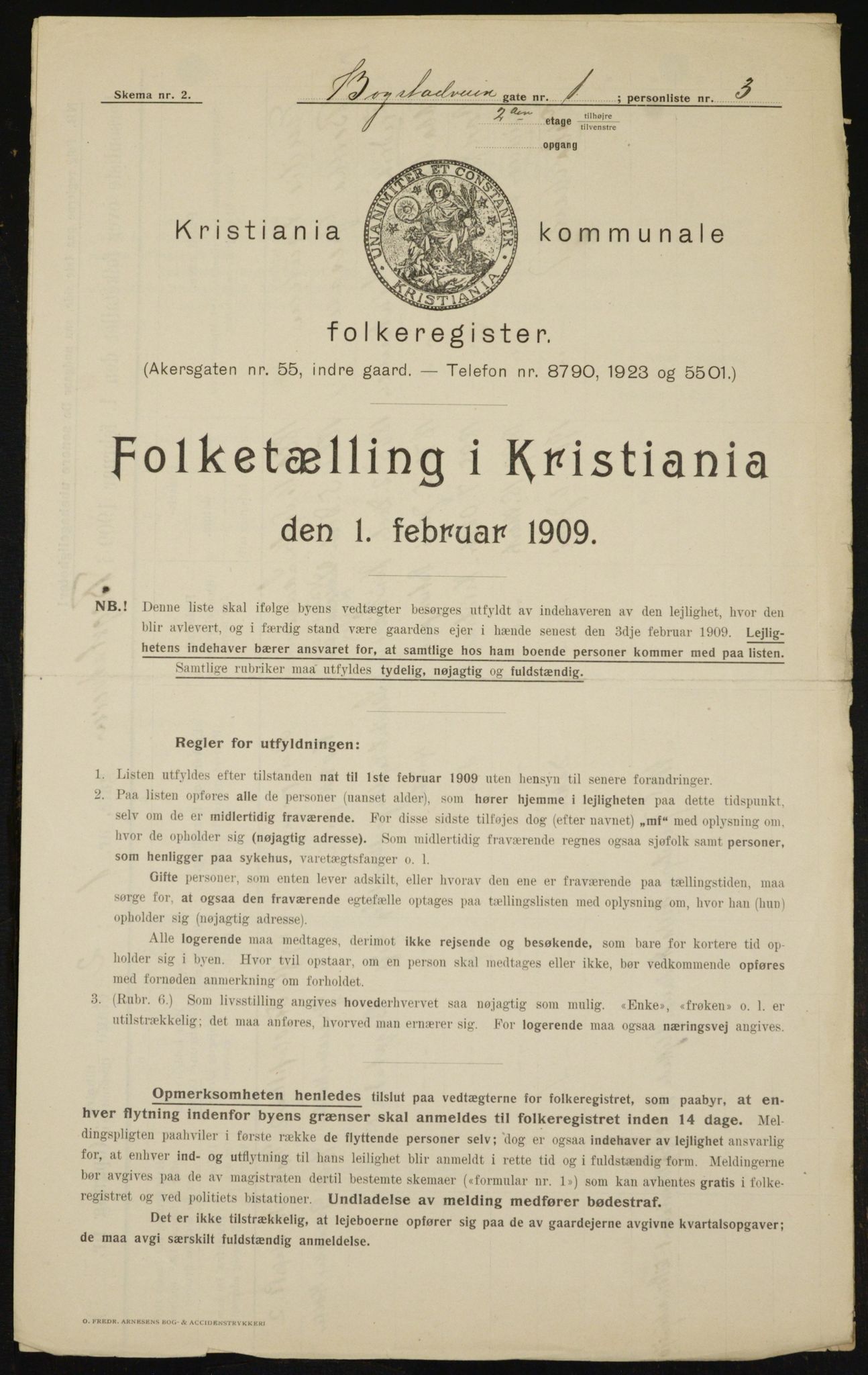 OBA, Kommunal folketelling 1.2.1909 for Kristiania kjøpstad, 1909, s. 6340