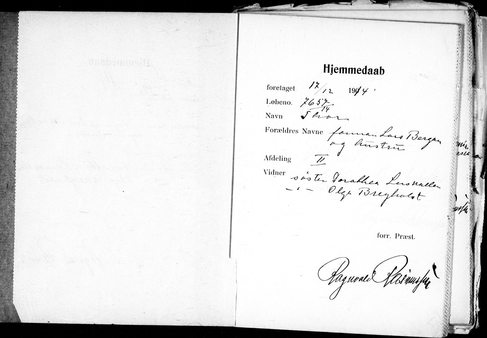 Ullevål sykehus prestekontor Kirkebøker, AV/SAO-A-10542a/K/Ka/L0003: Dåpsbok nr. 3, 1914-1921