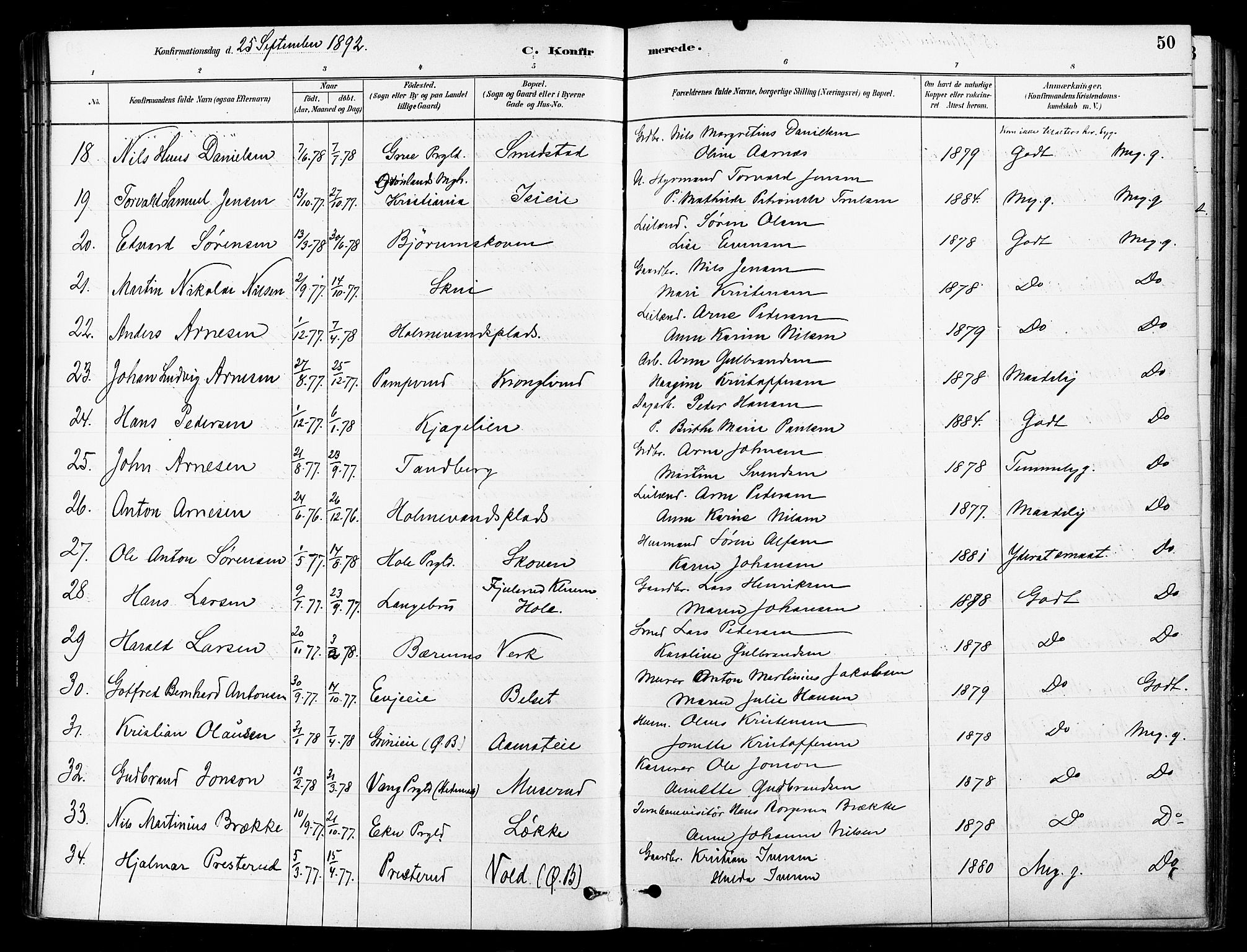 Asker prestekontor Kirkebøker, AV/SAO-A-10256a/F/Fb/L0002: Ministerialbok nr. II 2, 1879-1921, s. 50