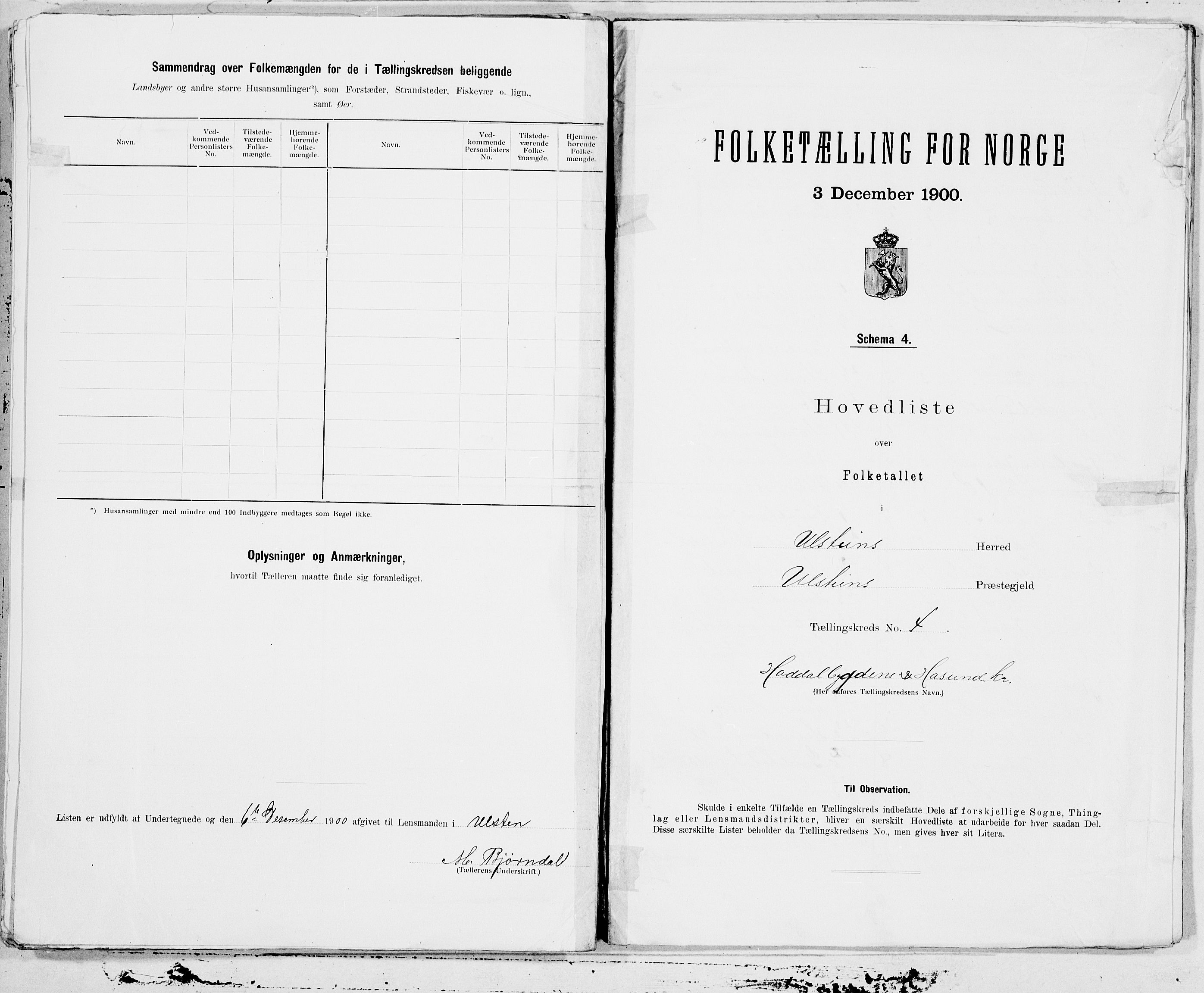 SAT, Folketelling 1900 for 1516 Ulstein herred, 1900, s. 8