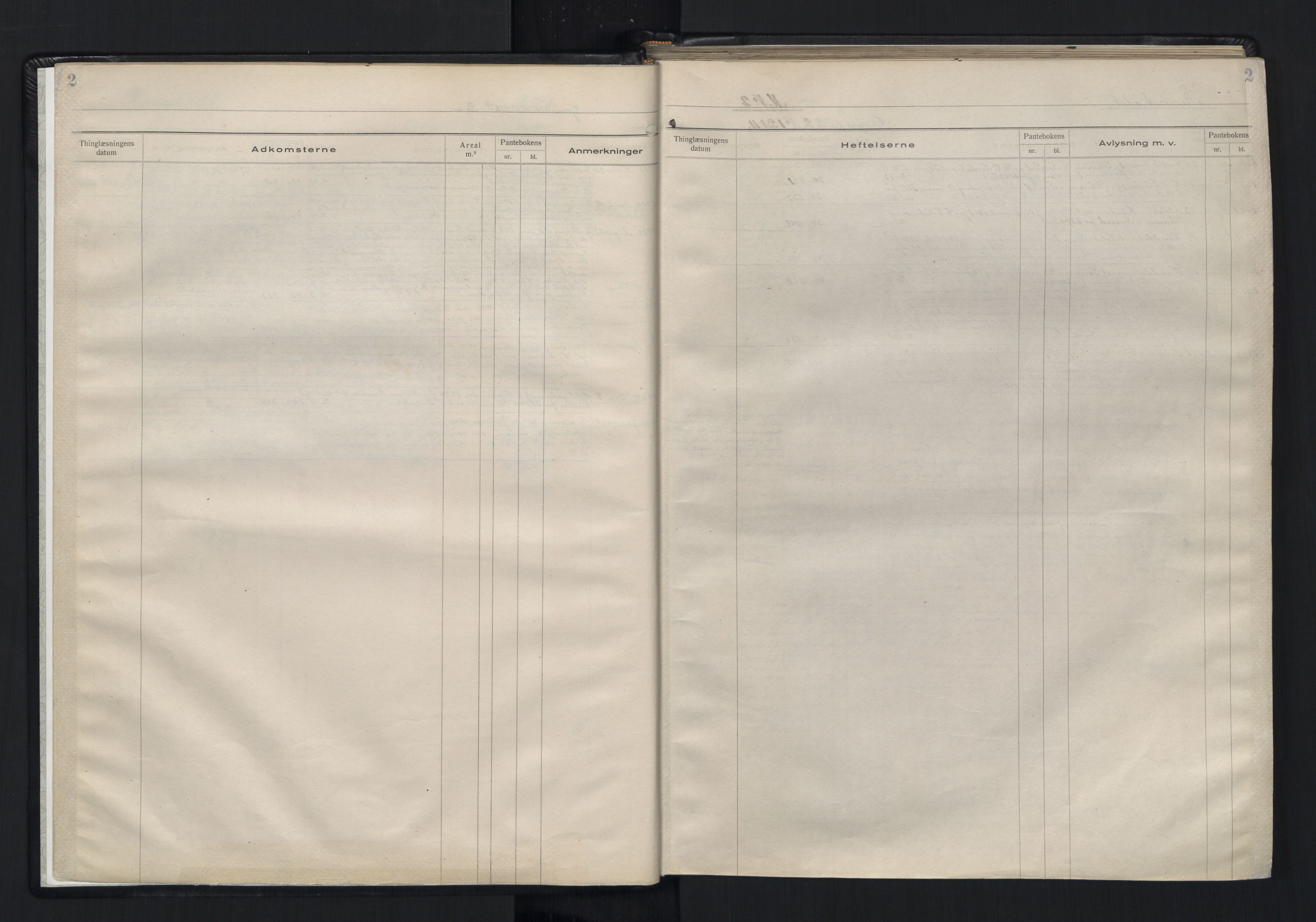 Oslo byskriverembete, SAO/A-10227/G/Ga/Gab/Gaba/L0043: Panteregister nr. 1V, 1919-1955, s. 2